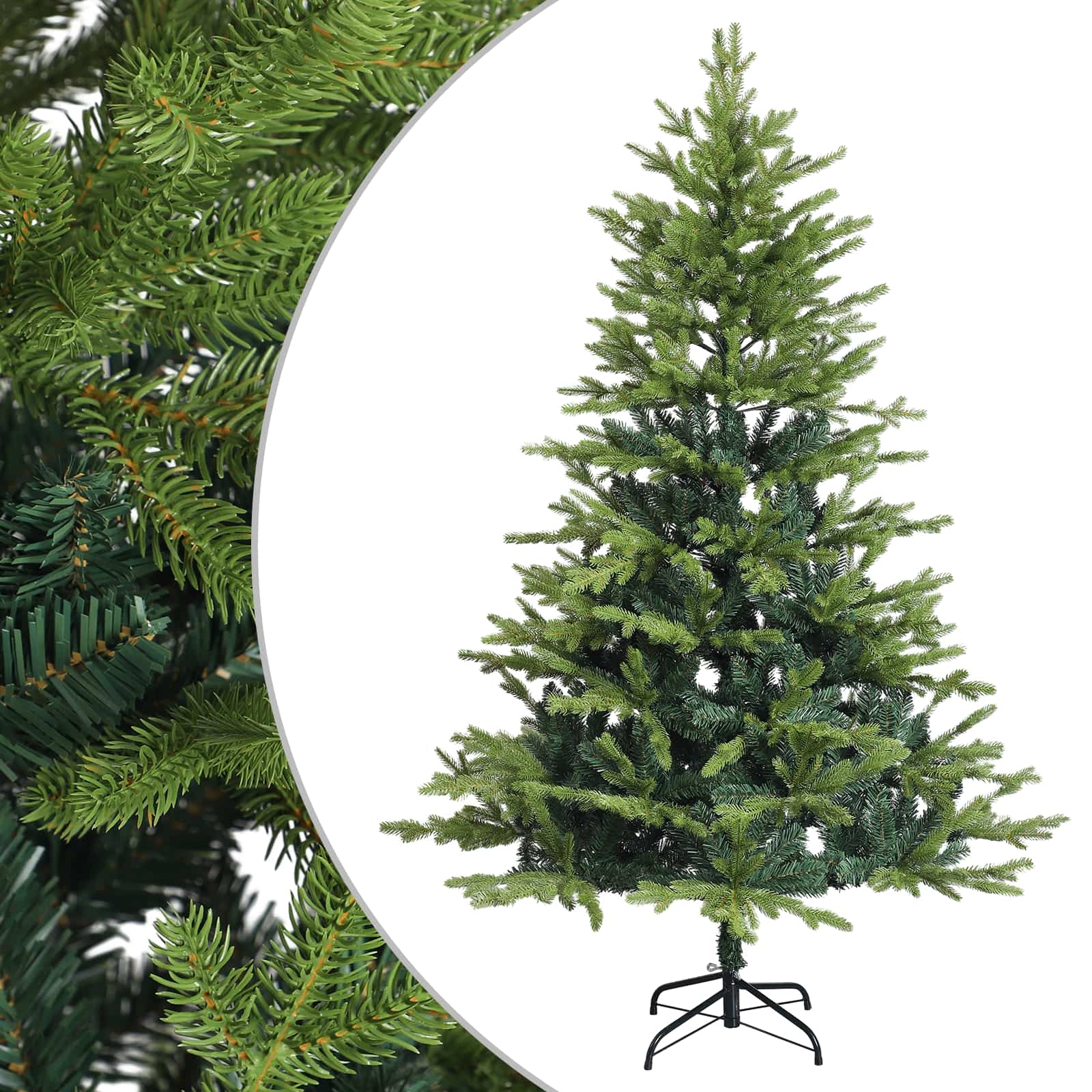 vidaXL Umelý Sklápací Vianočný Stromček 210 cm PVC a kov Zelená