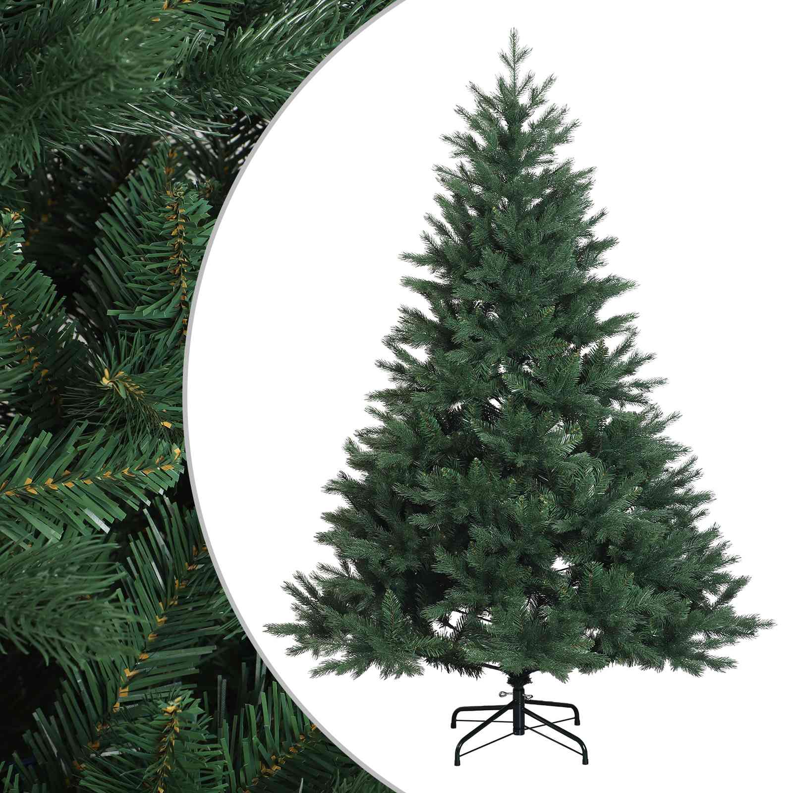 vidaXL Umelý Sklápací Vianočný Stromček 180 cm PVC a kov Zelená