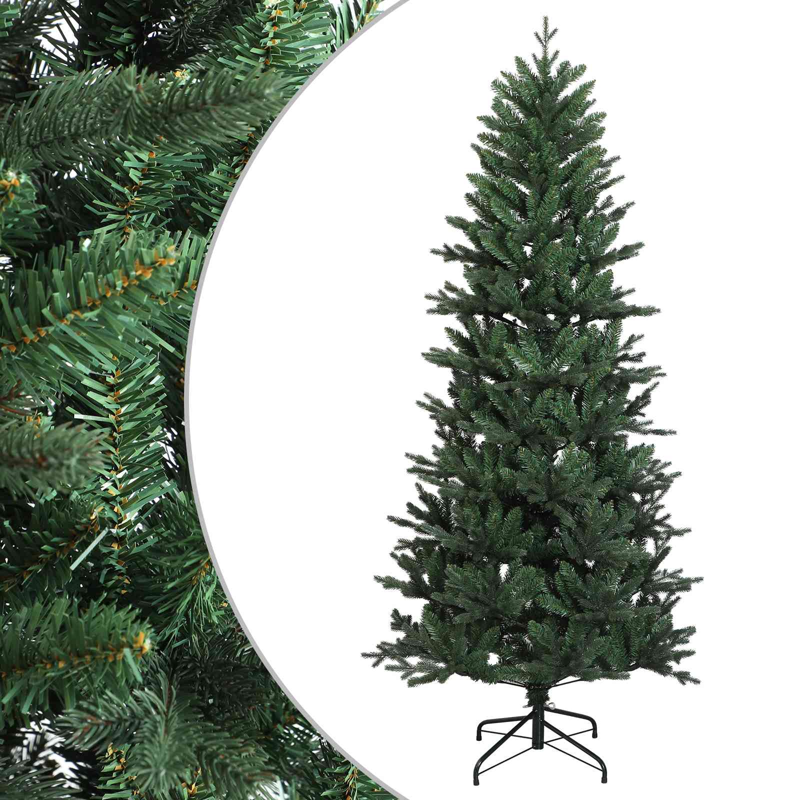 vidaXL Umelý Sklápací Vianočný Stromček 210 cm PVC a PE Zelená