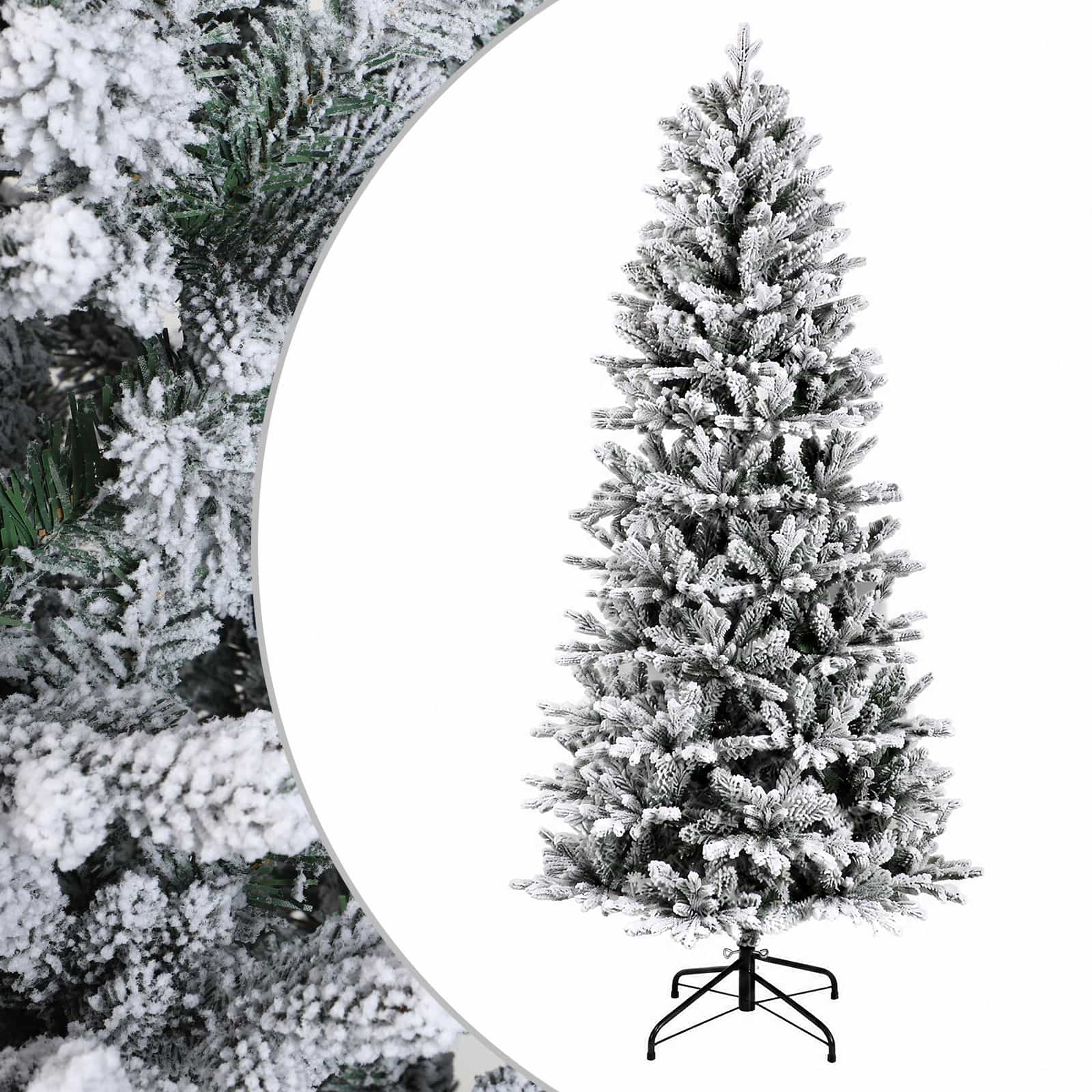 vidaXL Umelý Sklápací Vianočný Stromček 150 cm PVC a PE Zelená a biela