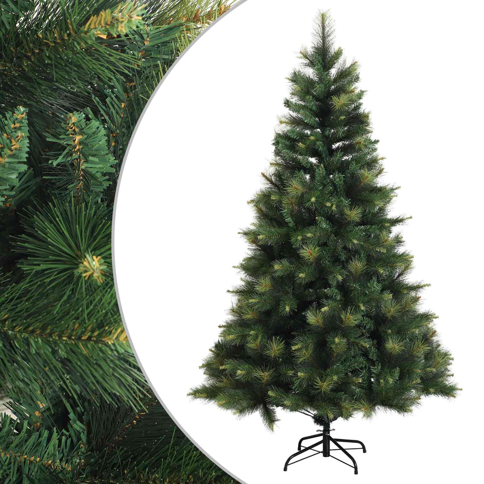 vidaXL Umelý Sklápací Vianočný Stromček 150 cm PVC a kov Zelená