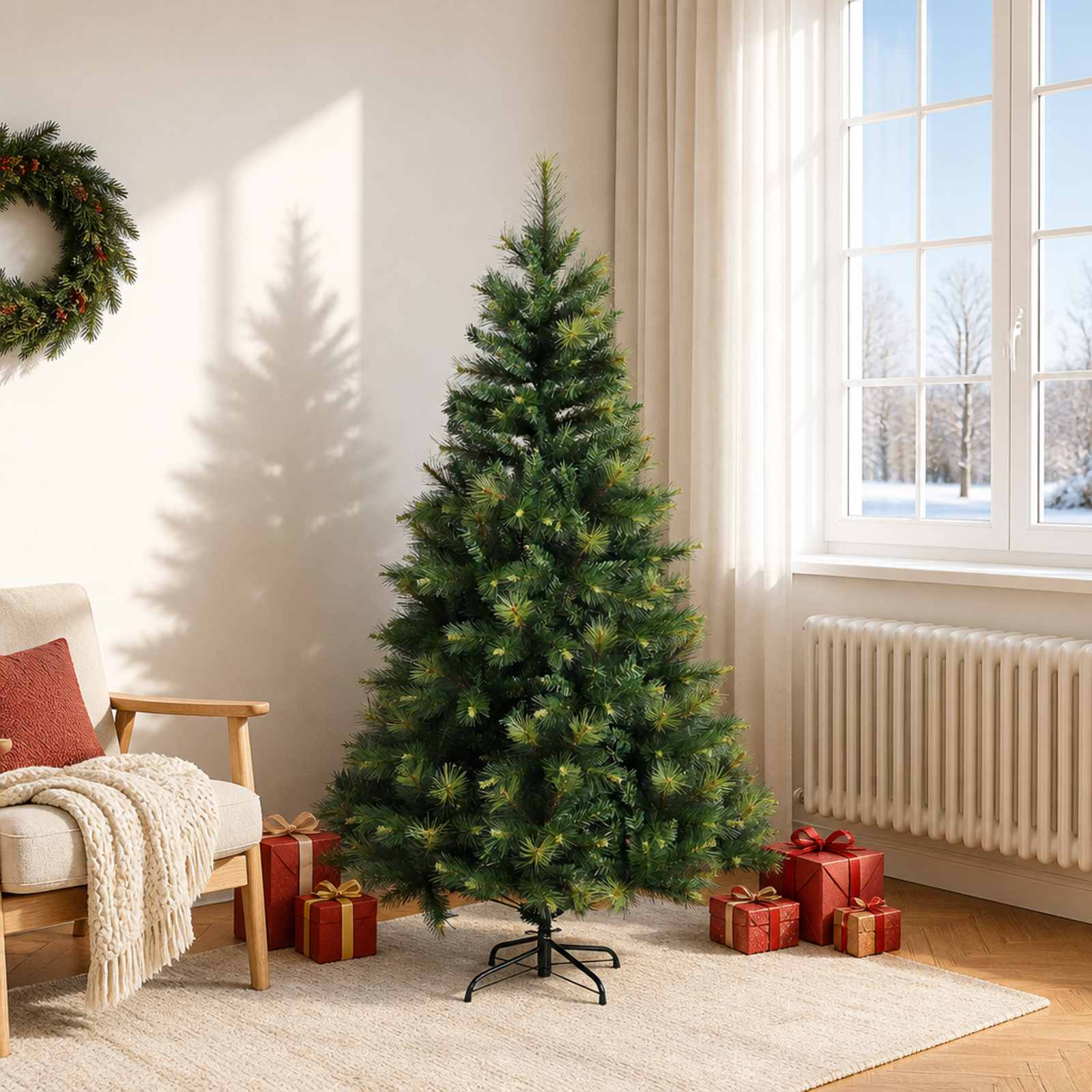 VidaXL Mākslīgā Saliekamā Ziemassvētku Egle 180