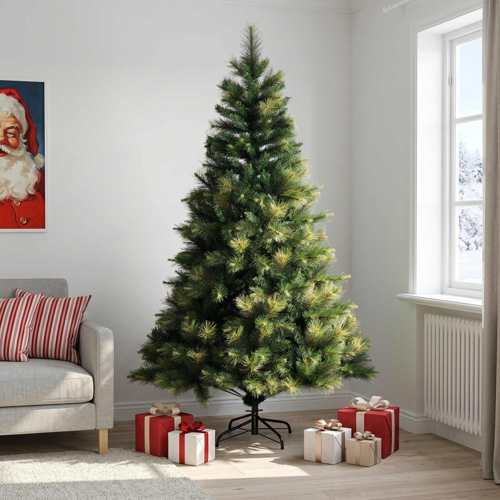 vidaXL Kunstigt Hinged Juletræ 240 cm PVC og metal Grøn