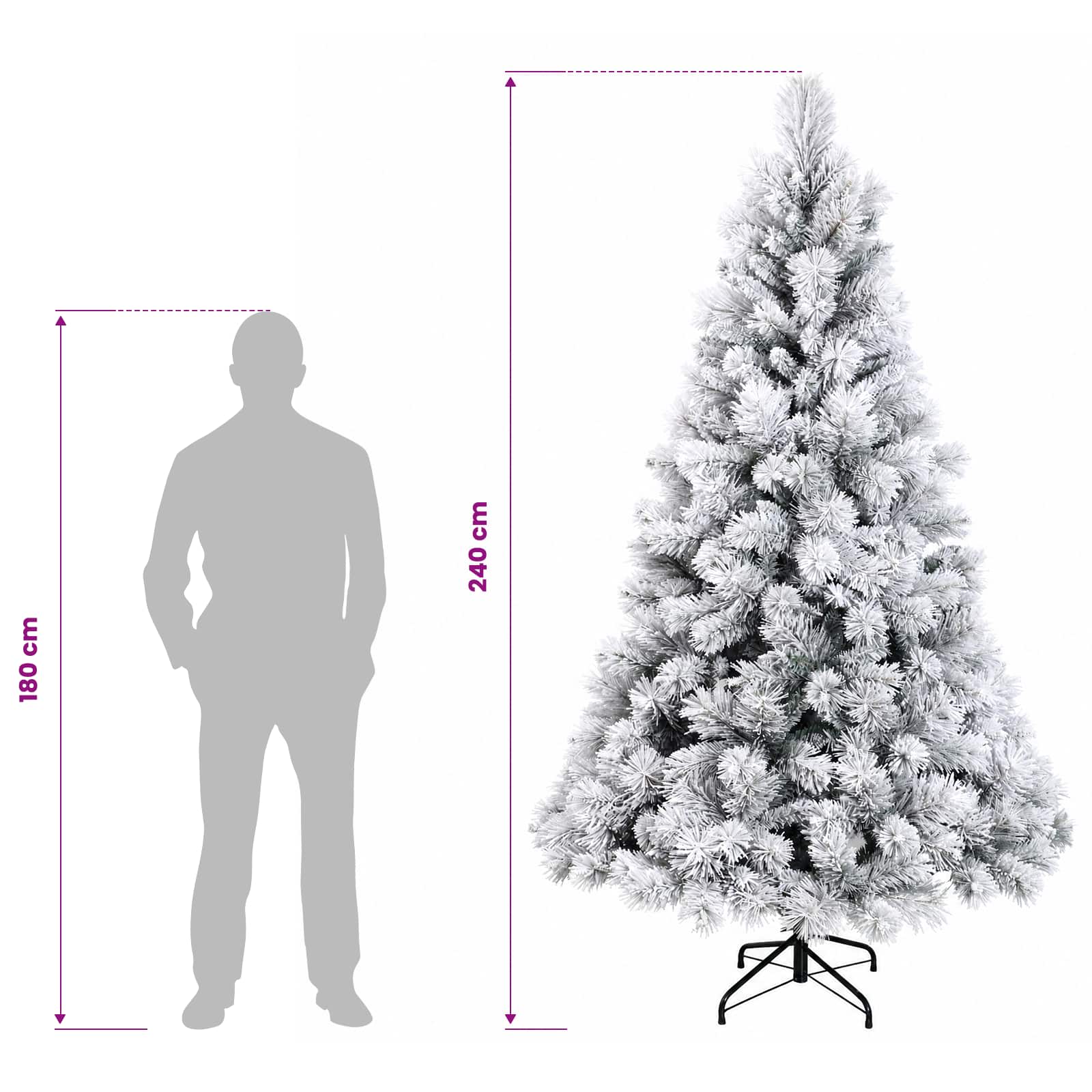 Umetno Zložljivo Božično Drevo 240 cm PVC in kovina