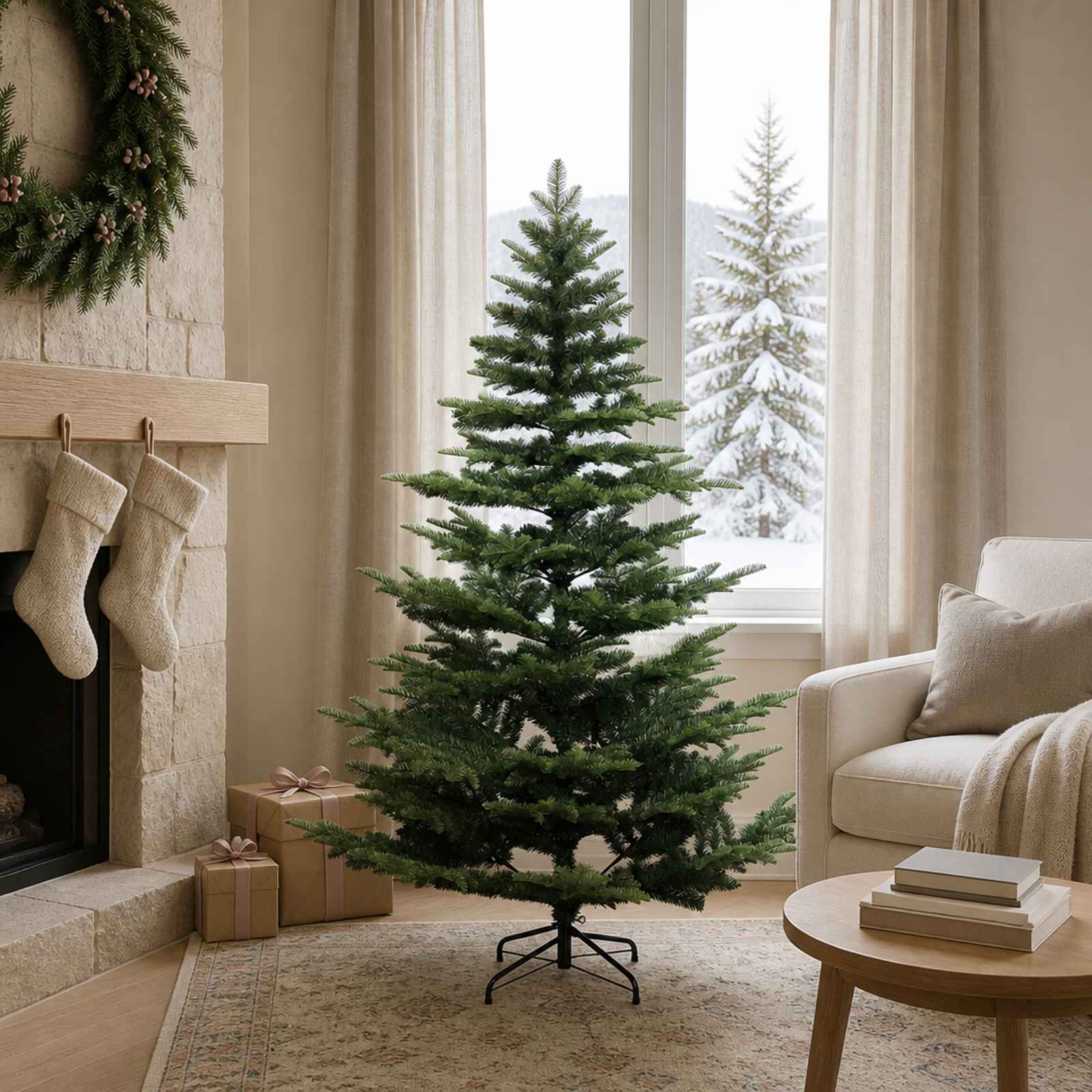 vidaXL Kunstigt Hinged Juletræ 120 cm PE og PVC Grøn