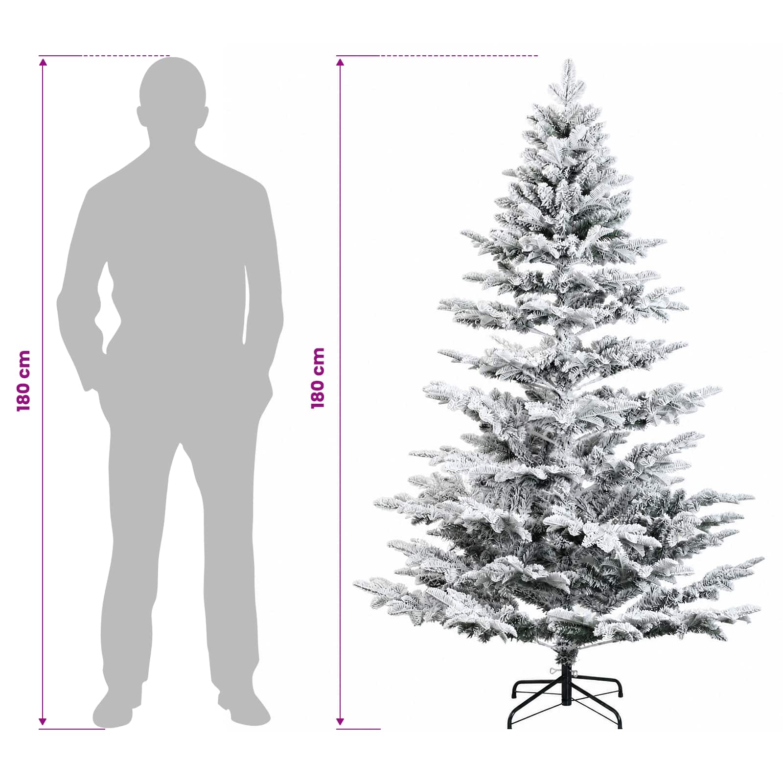 Umetno Zložljivo Božično Drevo 180 cm PE in PVC Zelena in bela