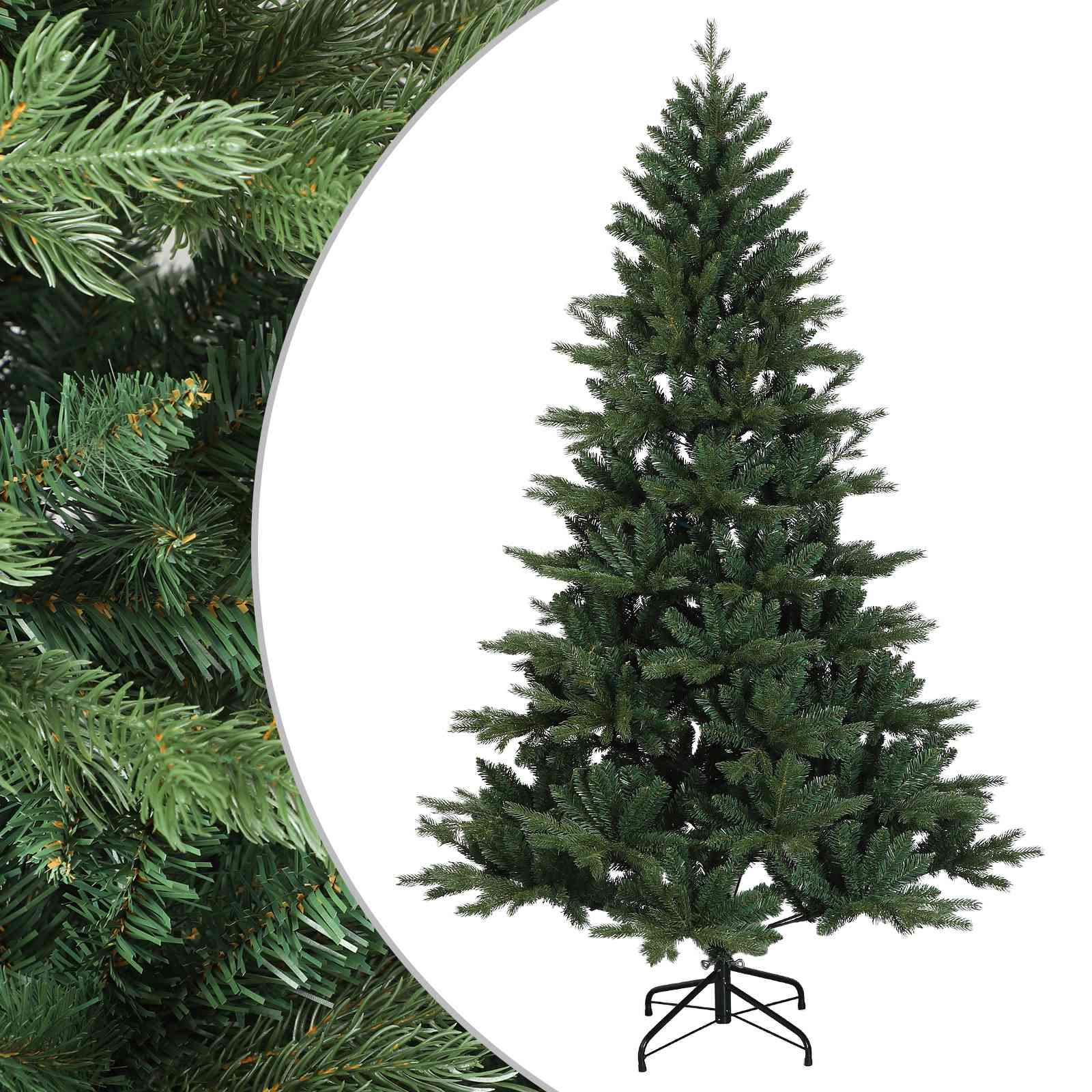 vidaXL Umelý Sklápací Vianočný Stromček 150 cm PVC a kov Zelená