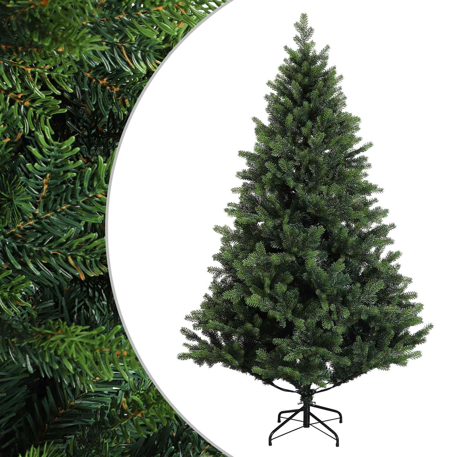 vidaXL Umelý Sklápací Vianočný Stromček 210 cm PVC a kov Zelená