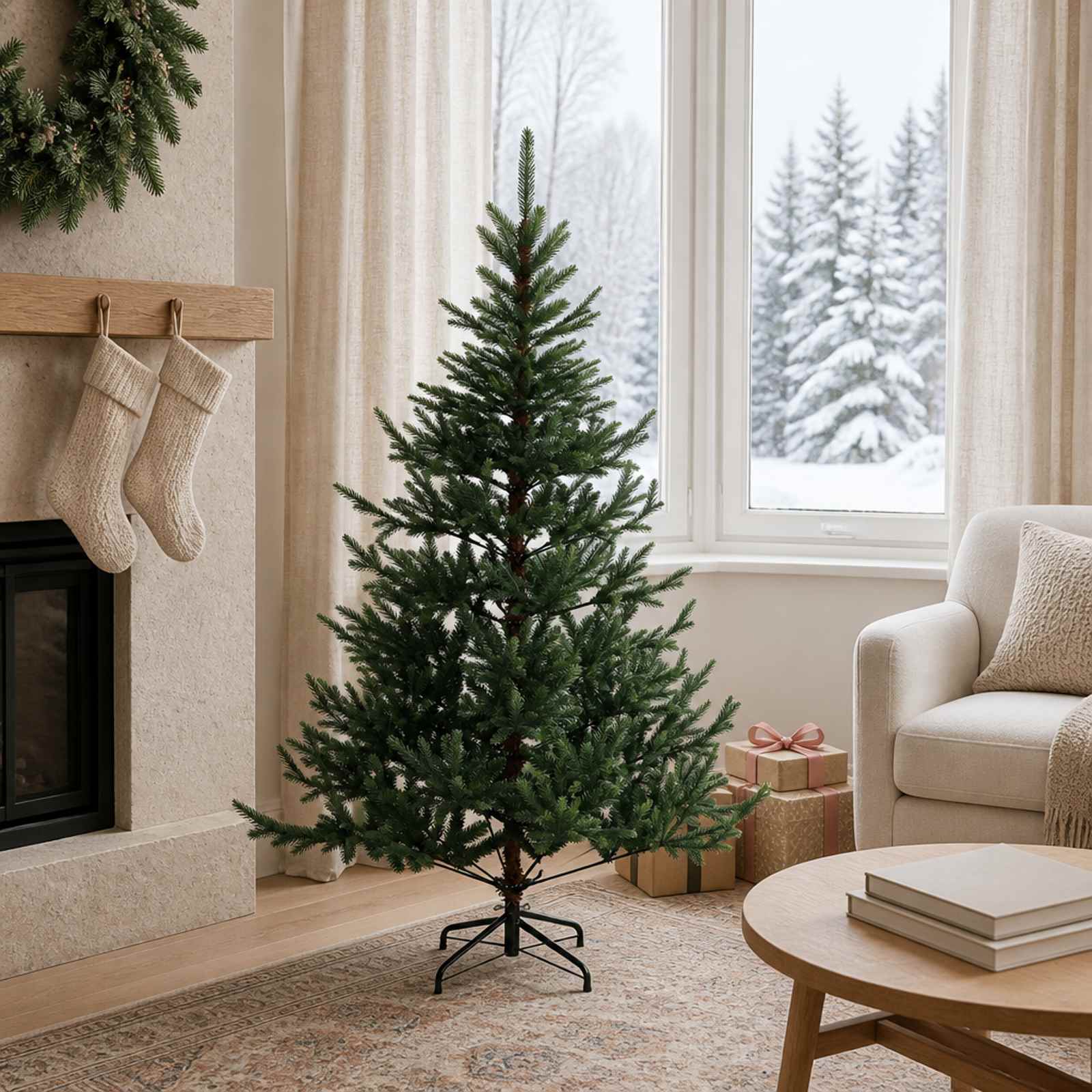 vidaXL Kunstigt Hinged Juletræ 120 cm PVC og metal Grøn