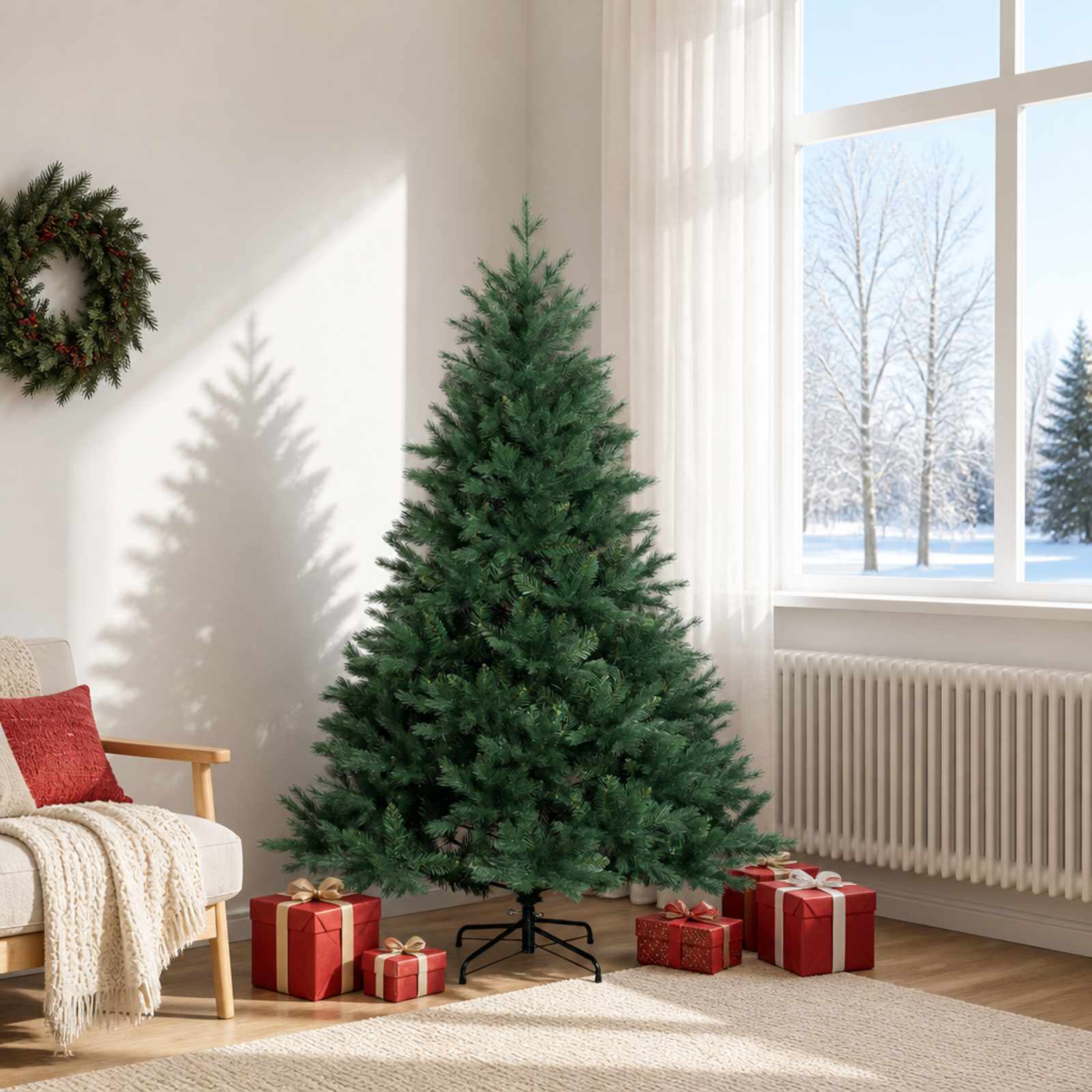 vidaXL Künstlicher klappbarer Weihnachtsbaum 180 cm PVC und Metall vidaXL Künstlicher klappbarer Weihnachtsbaum 180 cm PVC und Metall