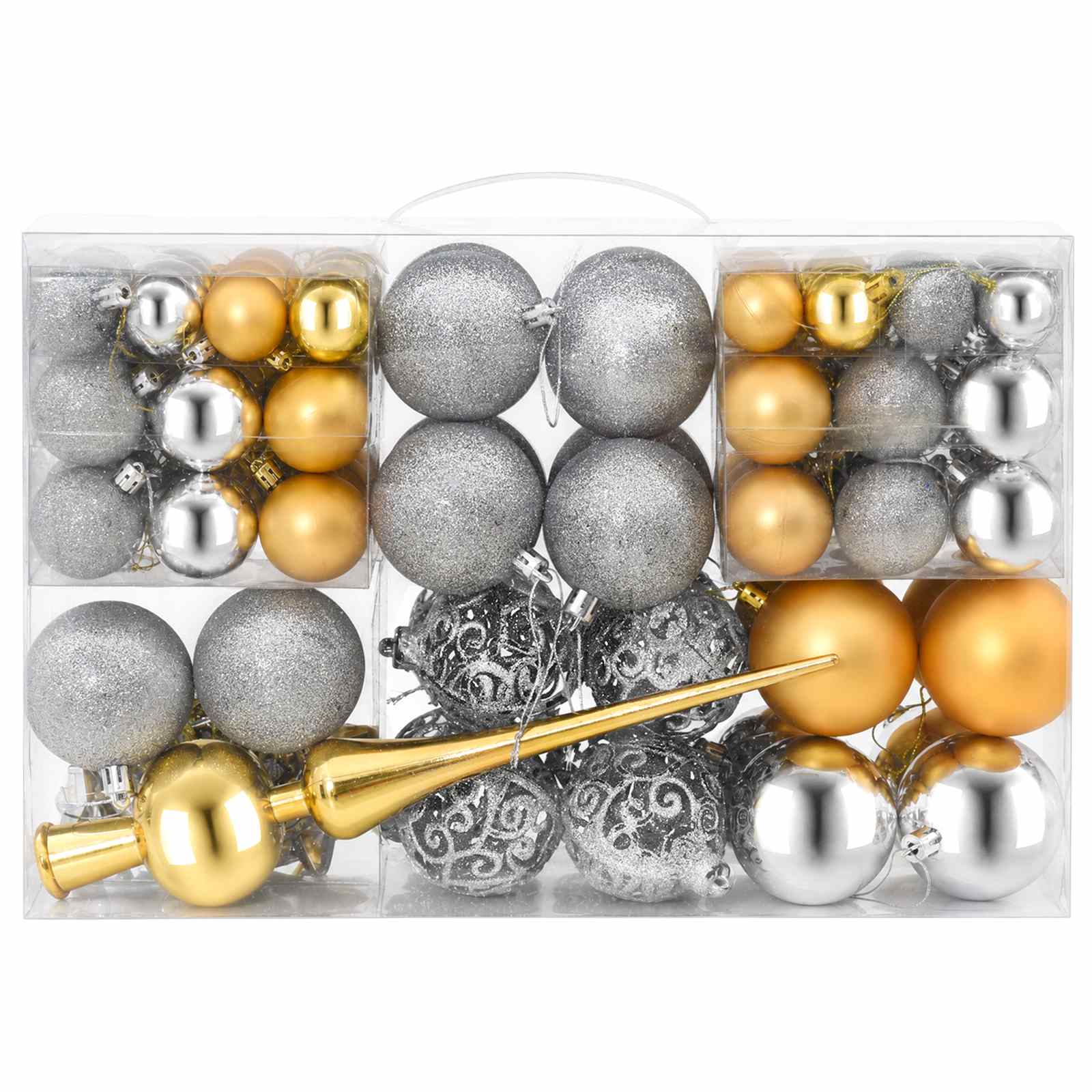 vidaXL Kerstballen set 111 st Zilver- en goudkleurig Dia. 6 cm, foto 2