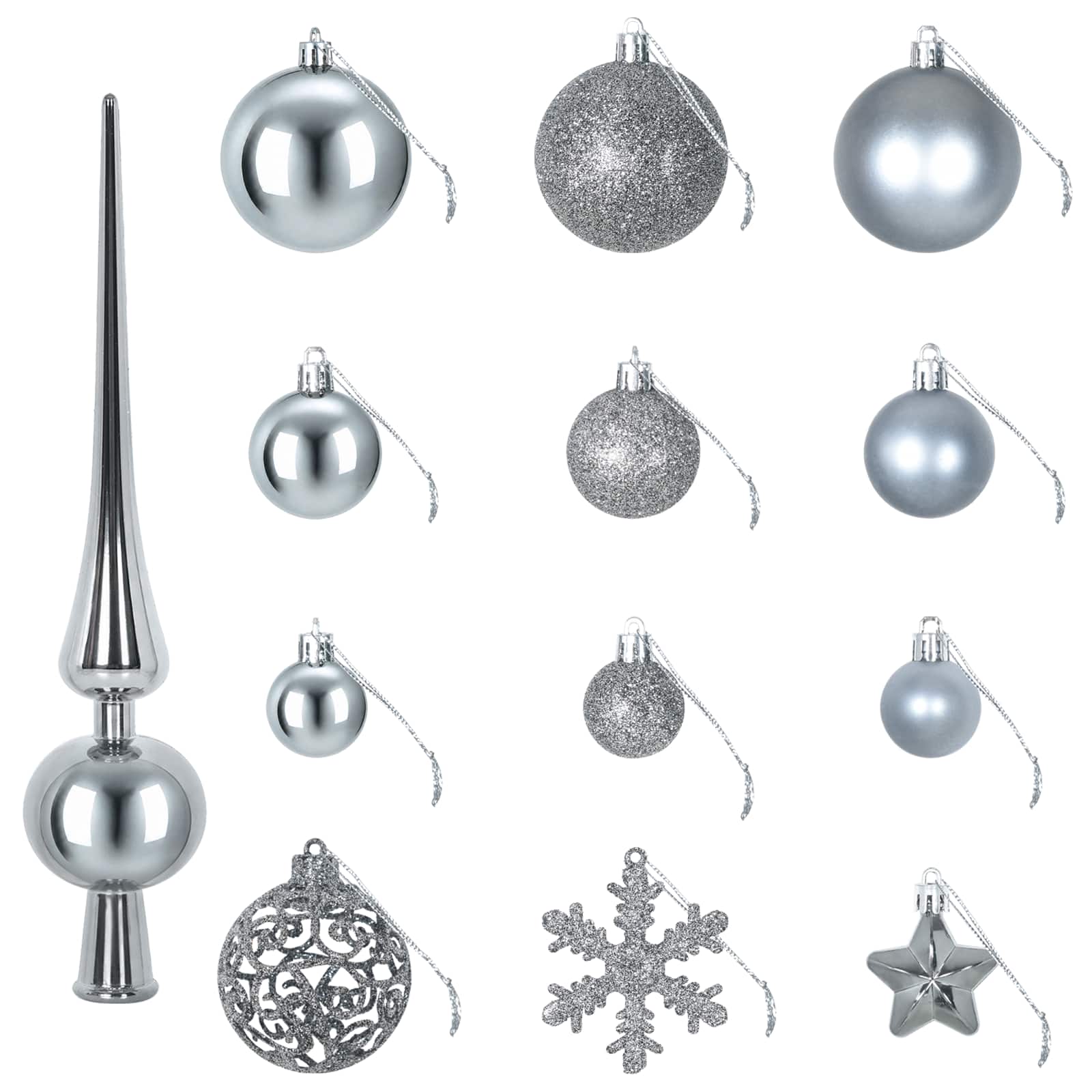 vidaXL Kerstballen set 111 st Grijs Dia. 6 cm Polystyreen, foto 4