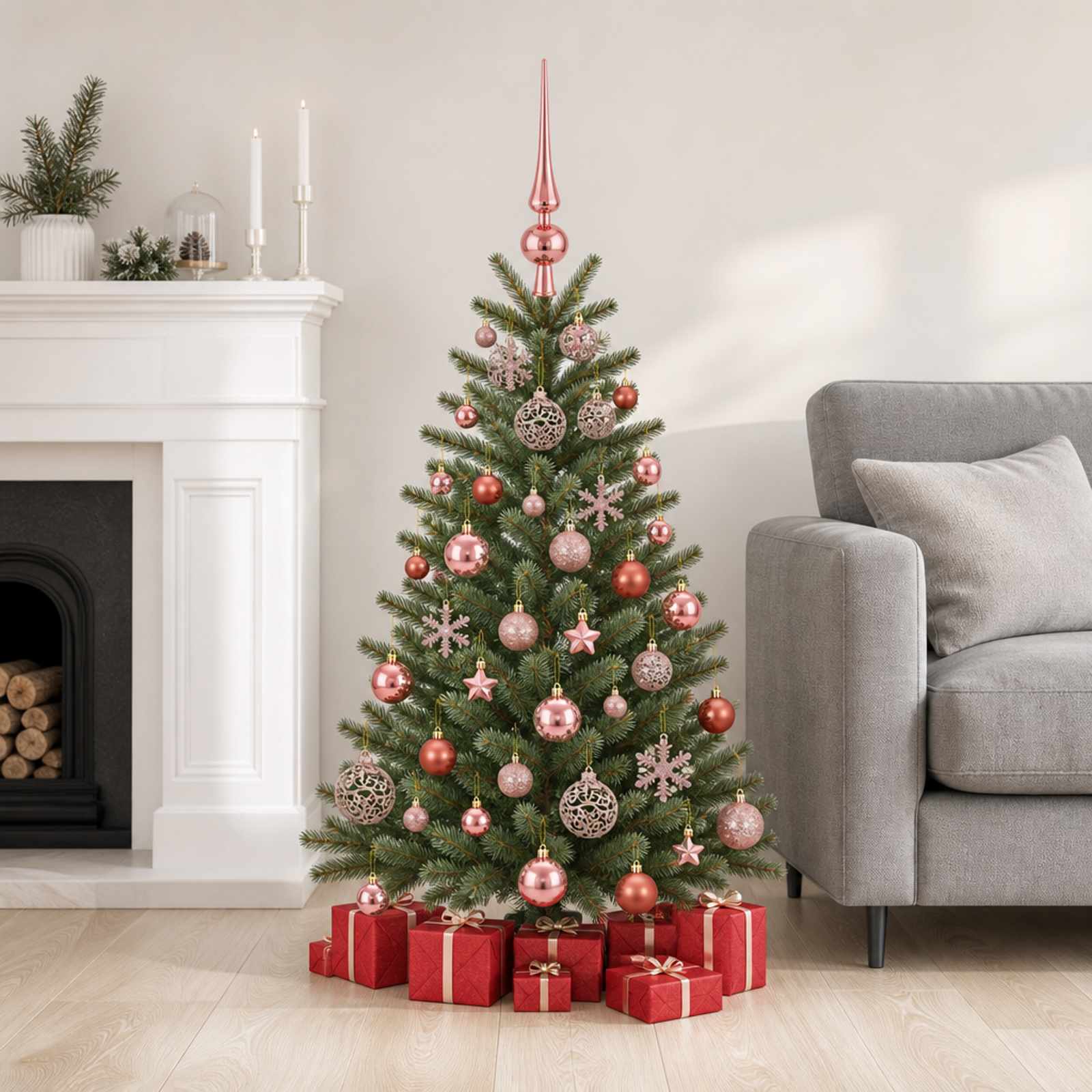 Kerstballen set 111 st Roosroze 6 cm Polystyreen