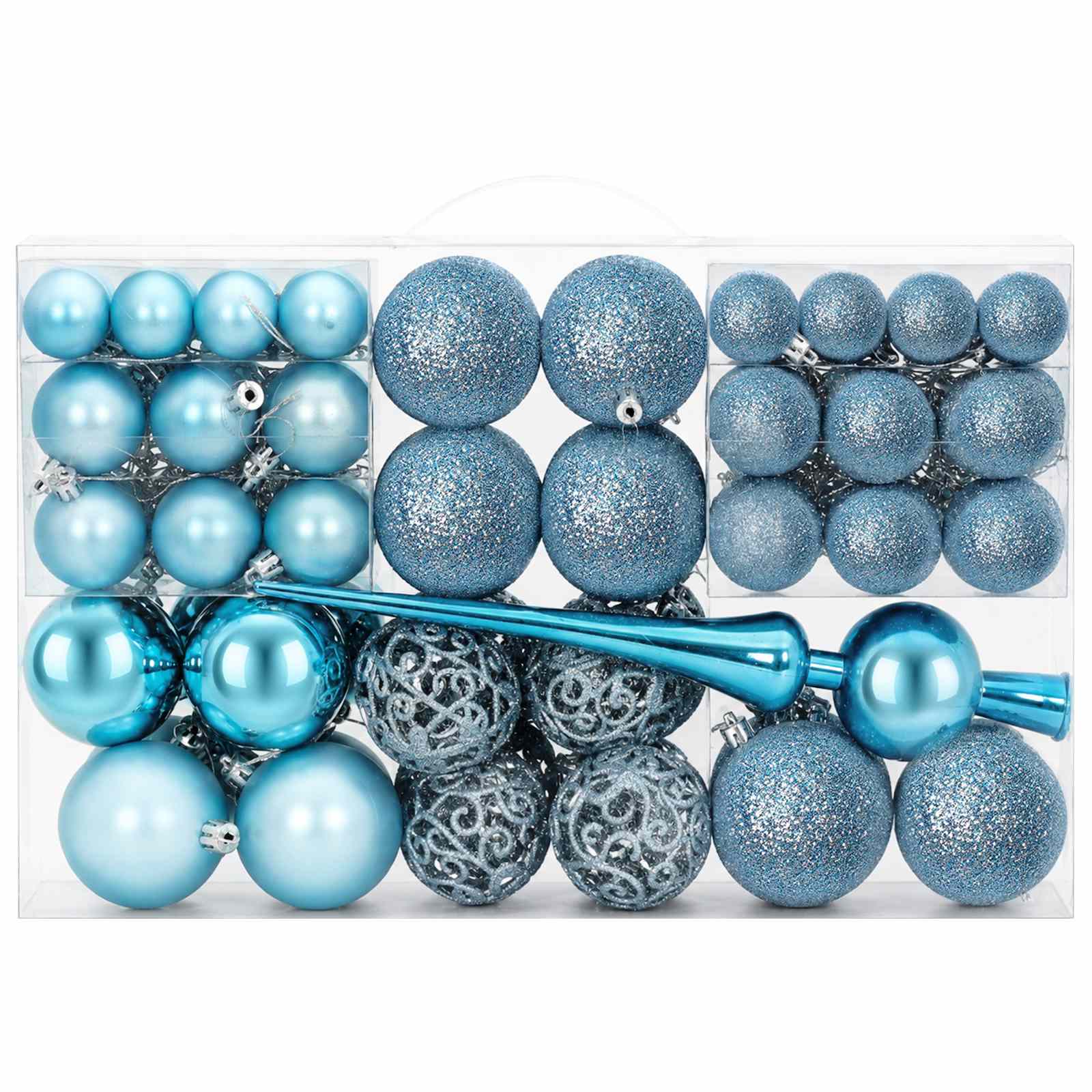 Komplet božičnih kroglic 111 kos Turkizna Premer 6 cm