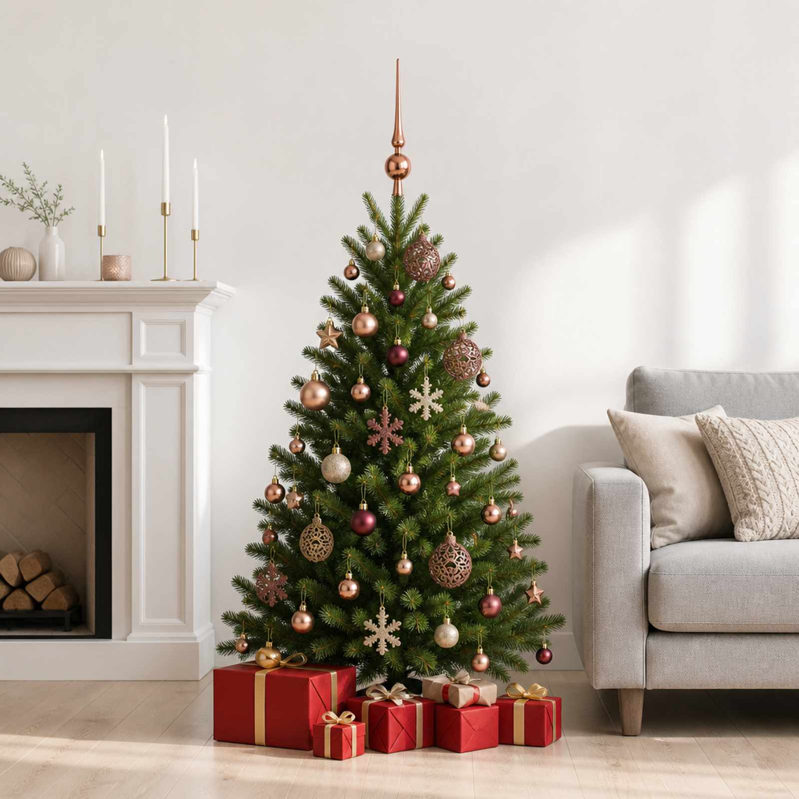 vidaXL Juleballsett 111 stk. Champagne og brun 6 cm Polystyren