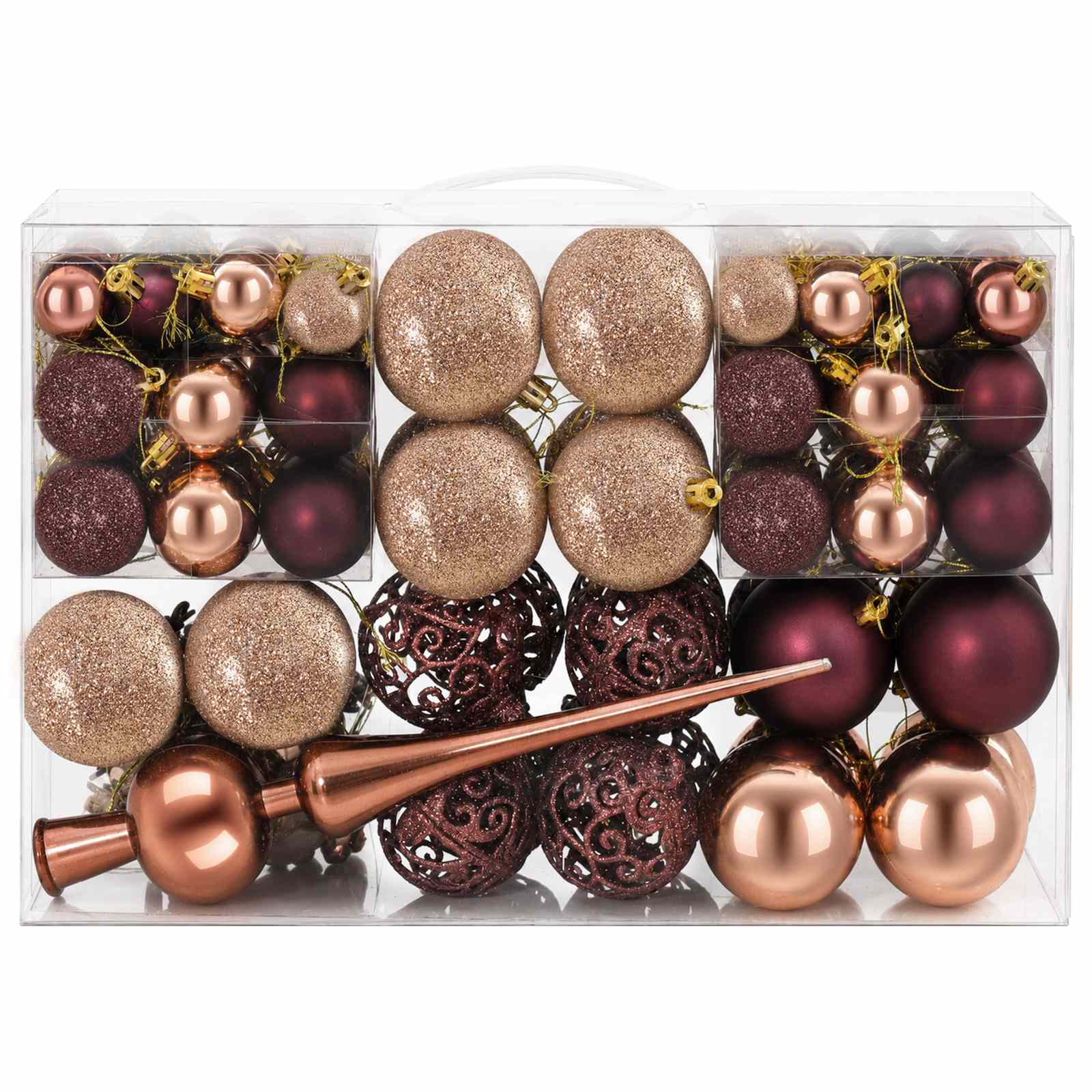 vidaXL Kerstballen set 111 st Champagne en bruin Dia. 6 cm Polystyreen, foto 2