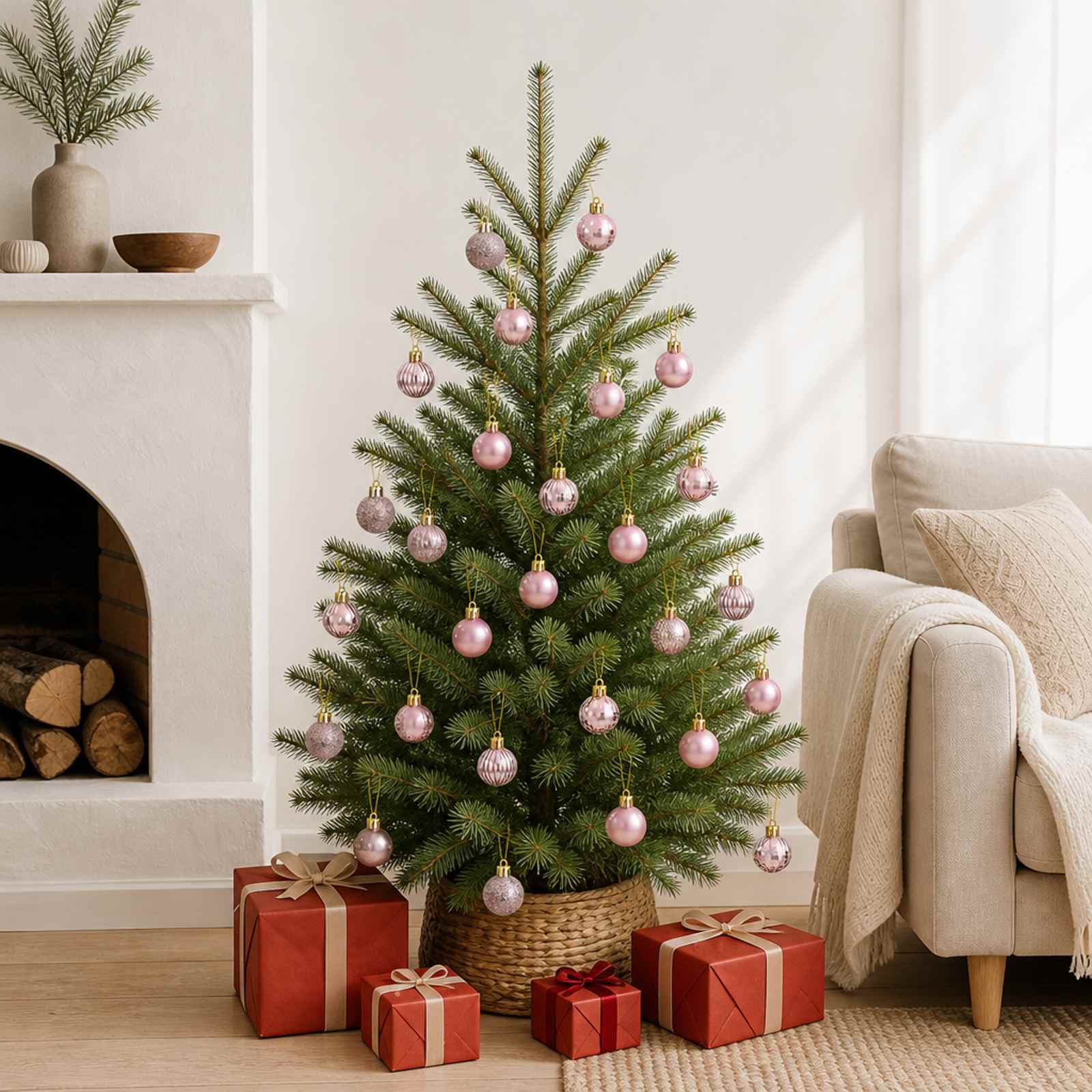 vidaXL Julekuglesæt 150 stk. Lyserød 3 cm Polystyren