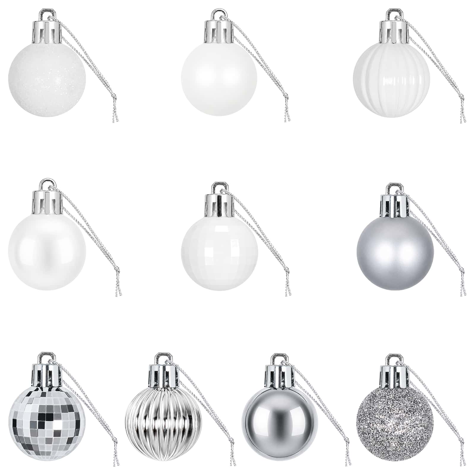 vidaXL Kerstballen set 150 st Wit en Grijs Dia. 3 cm Polystyreen, foto 4