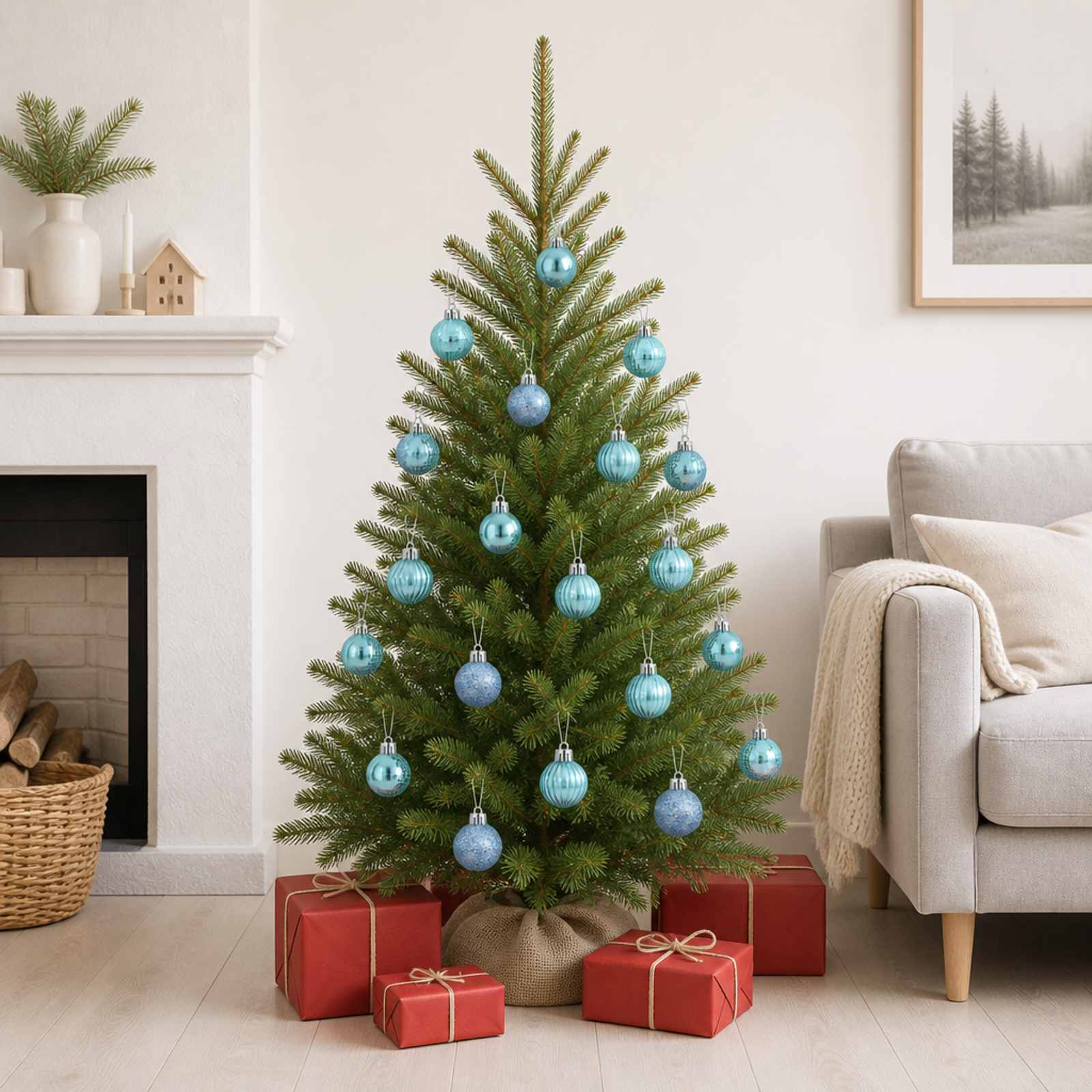 vidaXL Juleballsett 150 stk. Turkis 3 cm Polystyren