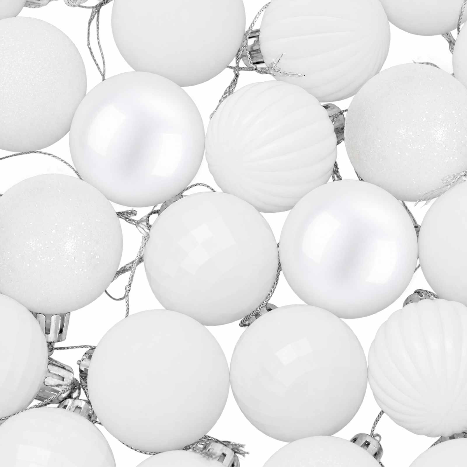 vidaXL Weihnachtskugelset 100 stk. Weiß 4 cm Polystyrol – Bild 5