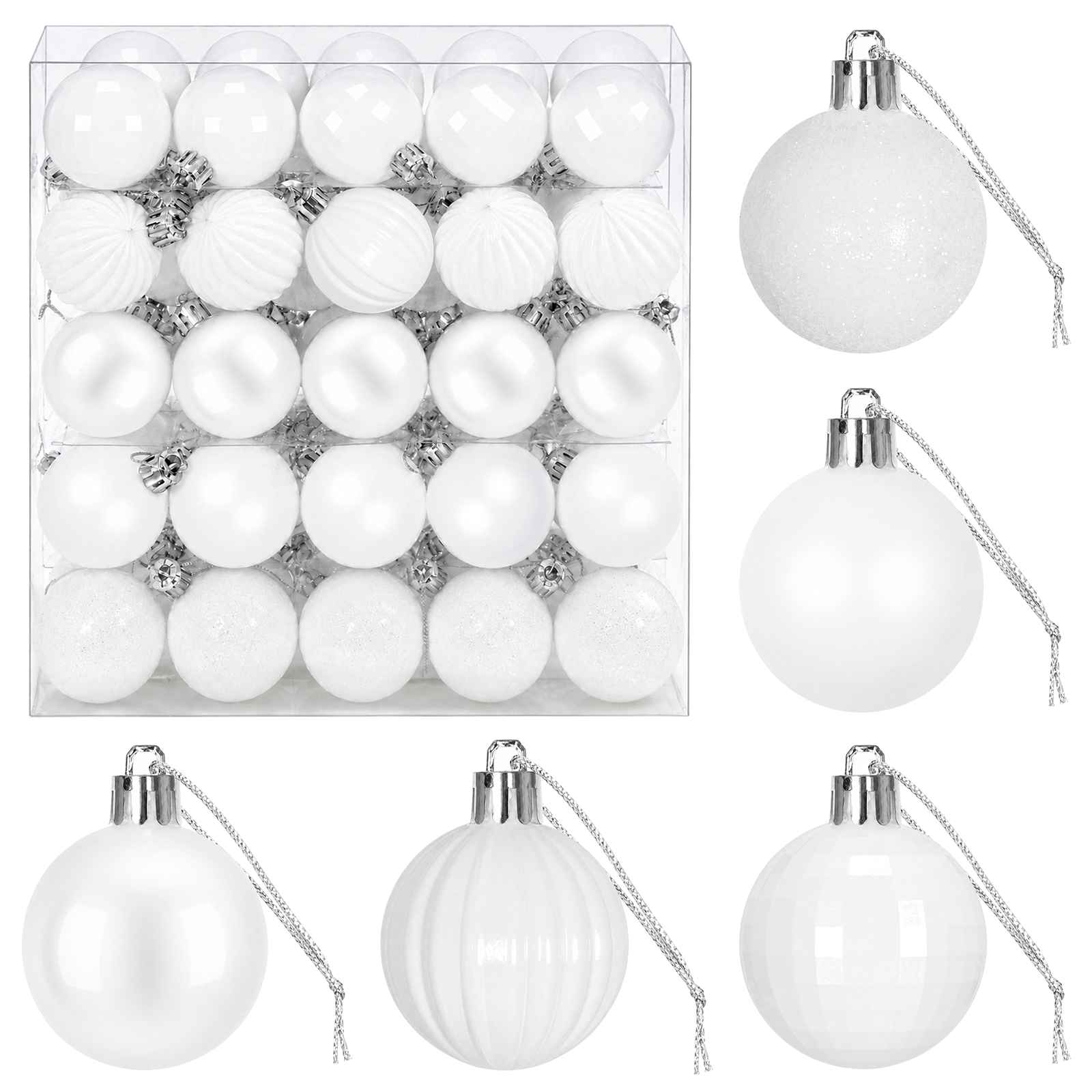 vidaXL Weihnachtskugelset 100 stk. Weiß 4 cm Polystyrol – Bild 2