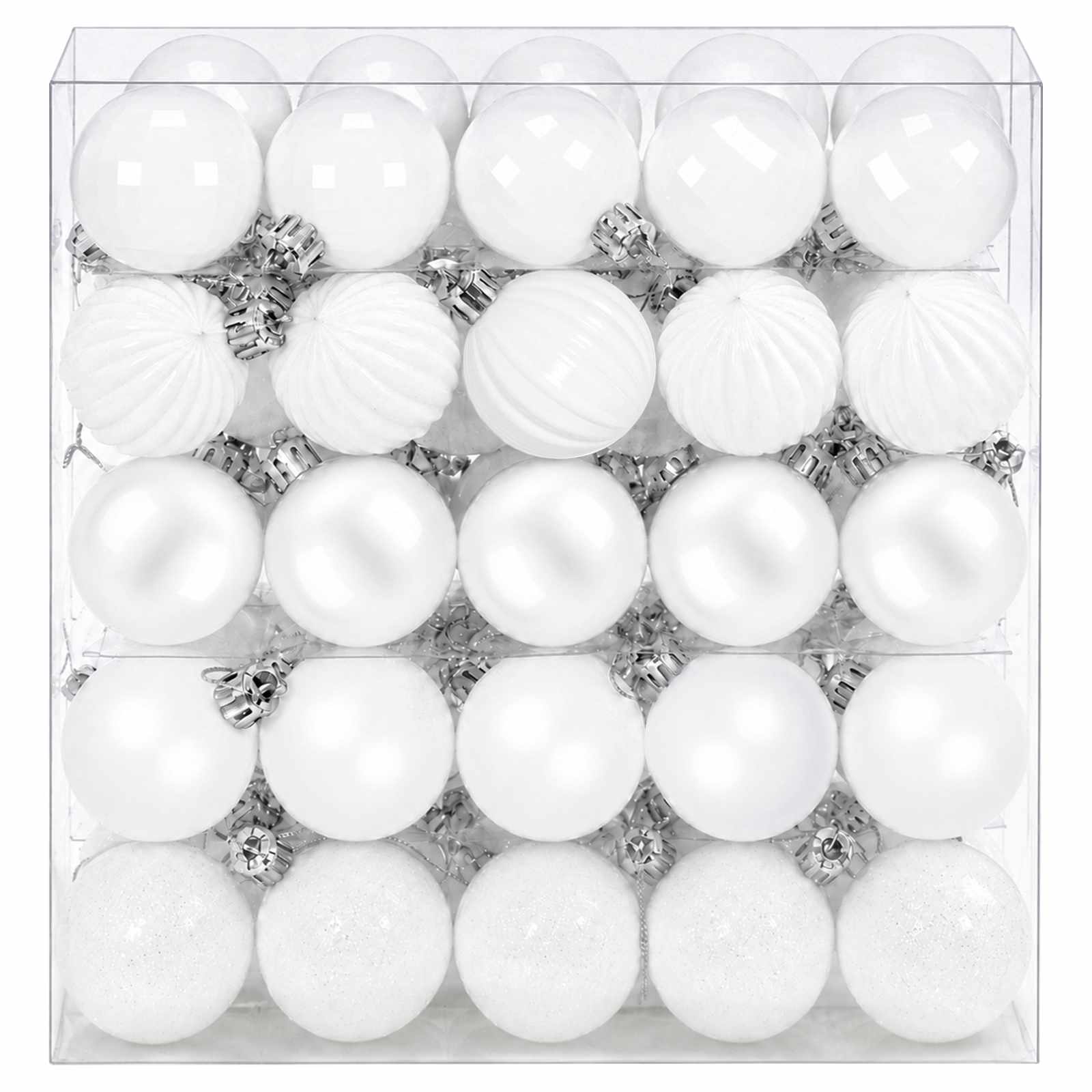 vidaXL Weihnachtskugelset 100 stk. Weiß 4 cm Polystyrol – Bild 3