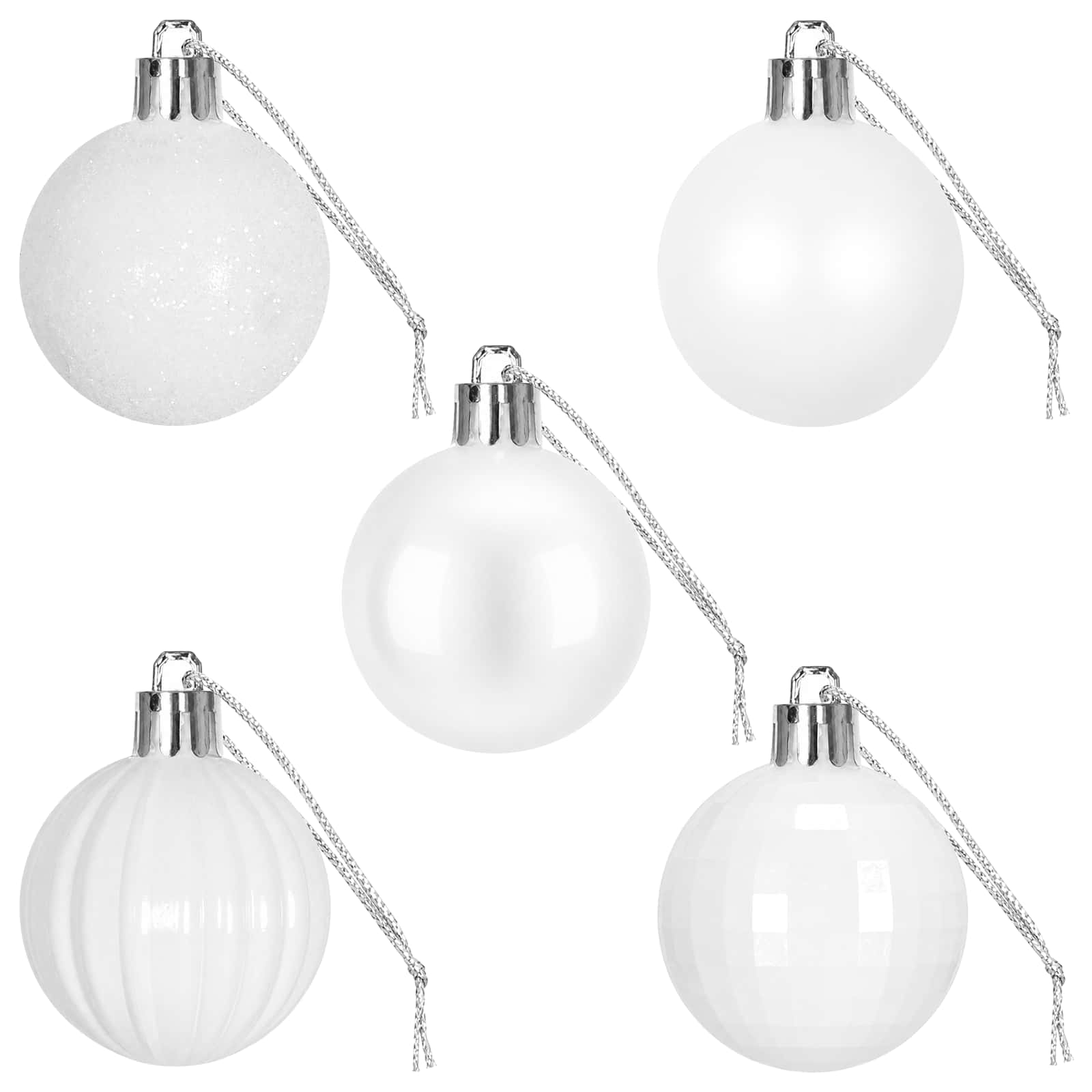 vidaXL Weihnachtskugelset 100 stk. Weiß 4 cm Polystyrol – Bild 4