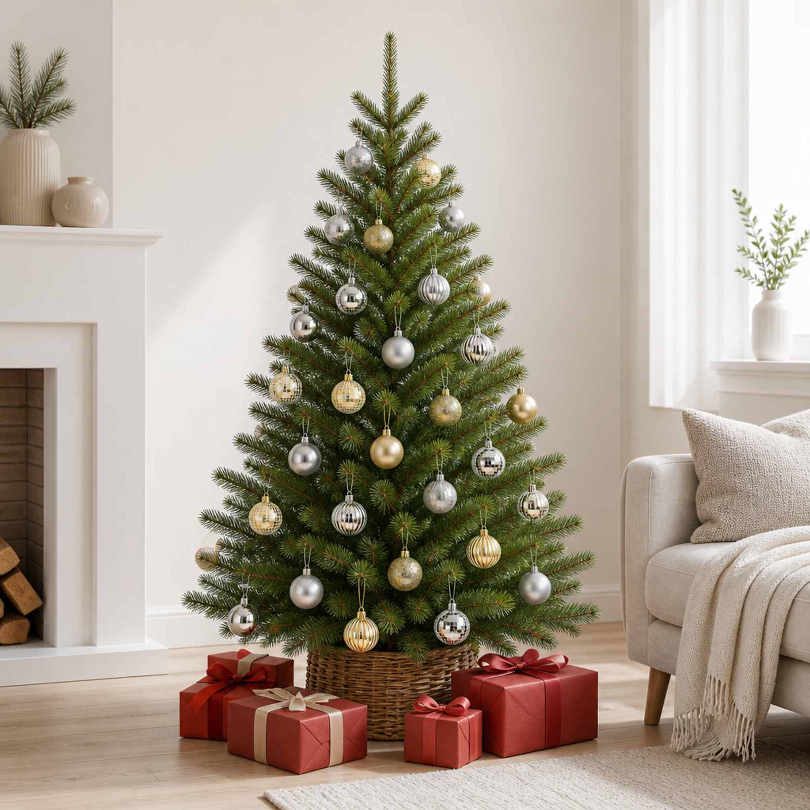 vidaXL Weihnachtskugelset 100 stk. Silber und Gold 4 cm Polystyrol
