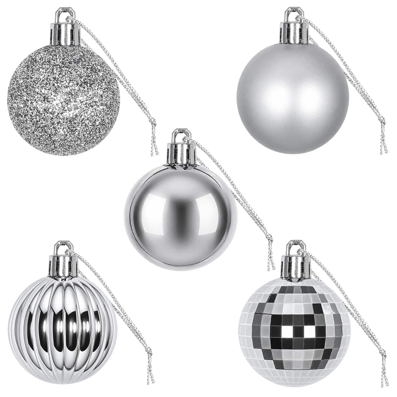 vidaXL Kerstballen set 100 st Grijs 4 cm Polystyreen, foto 4