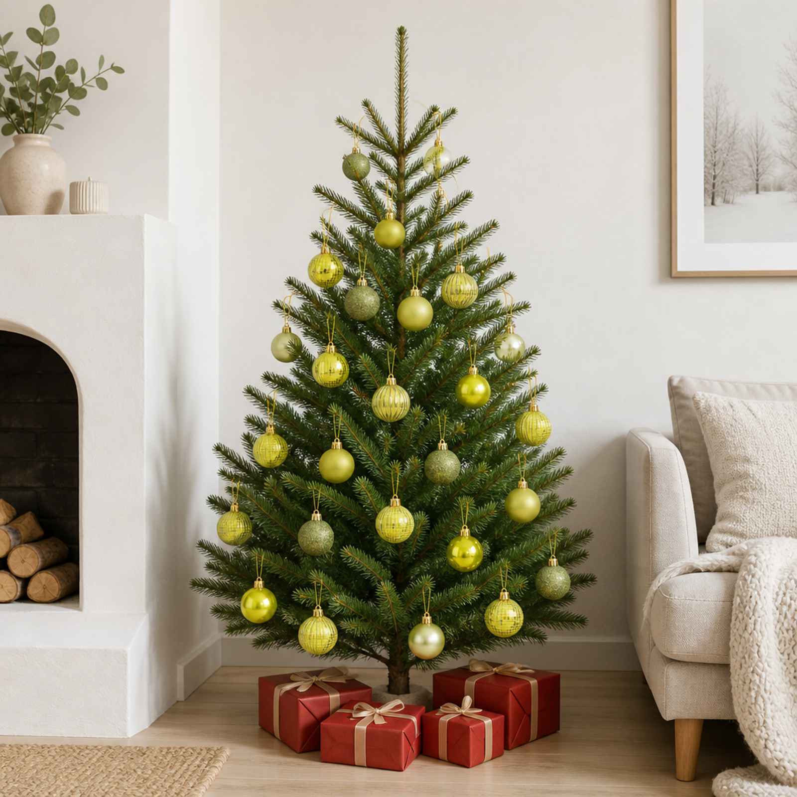 vidaXL Julekuglesæt 100 stk. Lys grøn 4 cm Polystyren