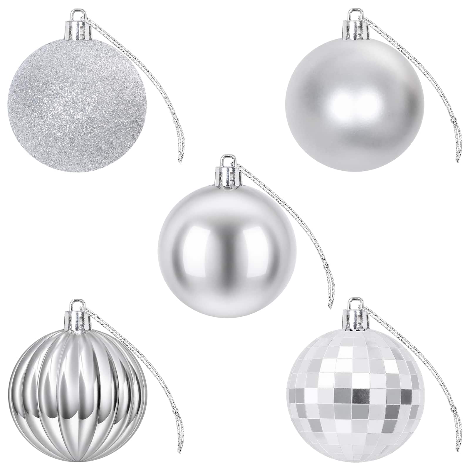 vidaXL Kerstballen set 75 st zilver 6 cm Polystyreen, foto 4