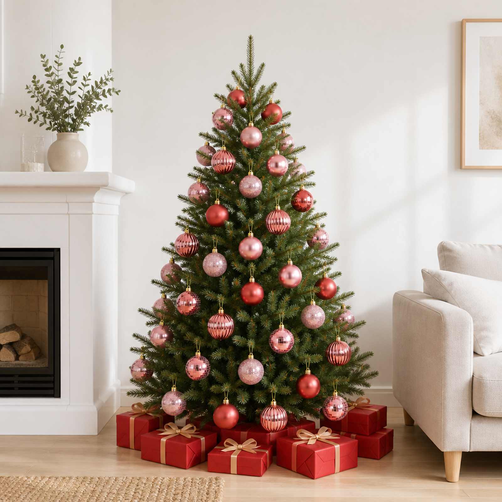 vidaXL Julekuglesæt 75 stk. Lyserød og rosa 6 cm Polystyren