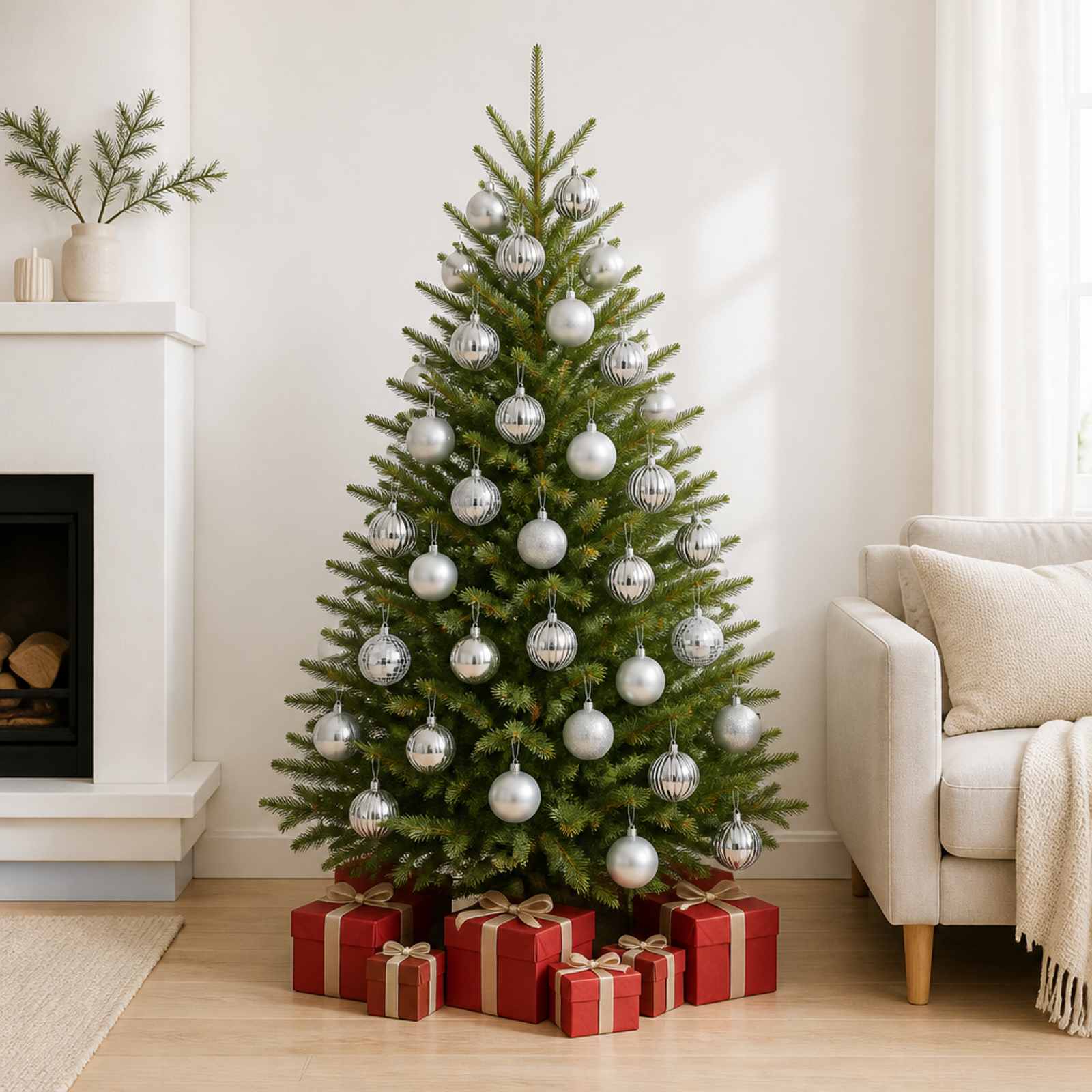 vidaXL Julekuglesæt 50 stk. Sølv 8 cm Polystyren