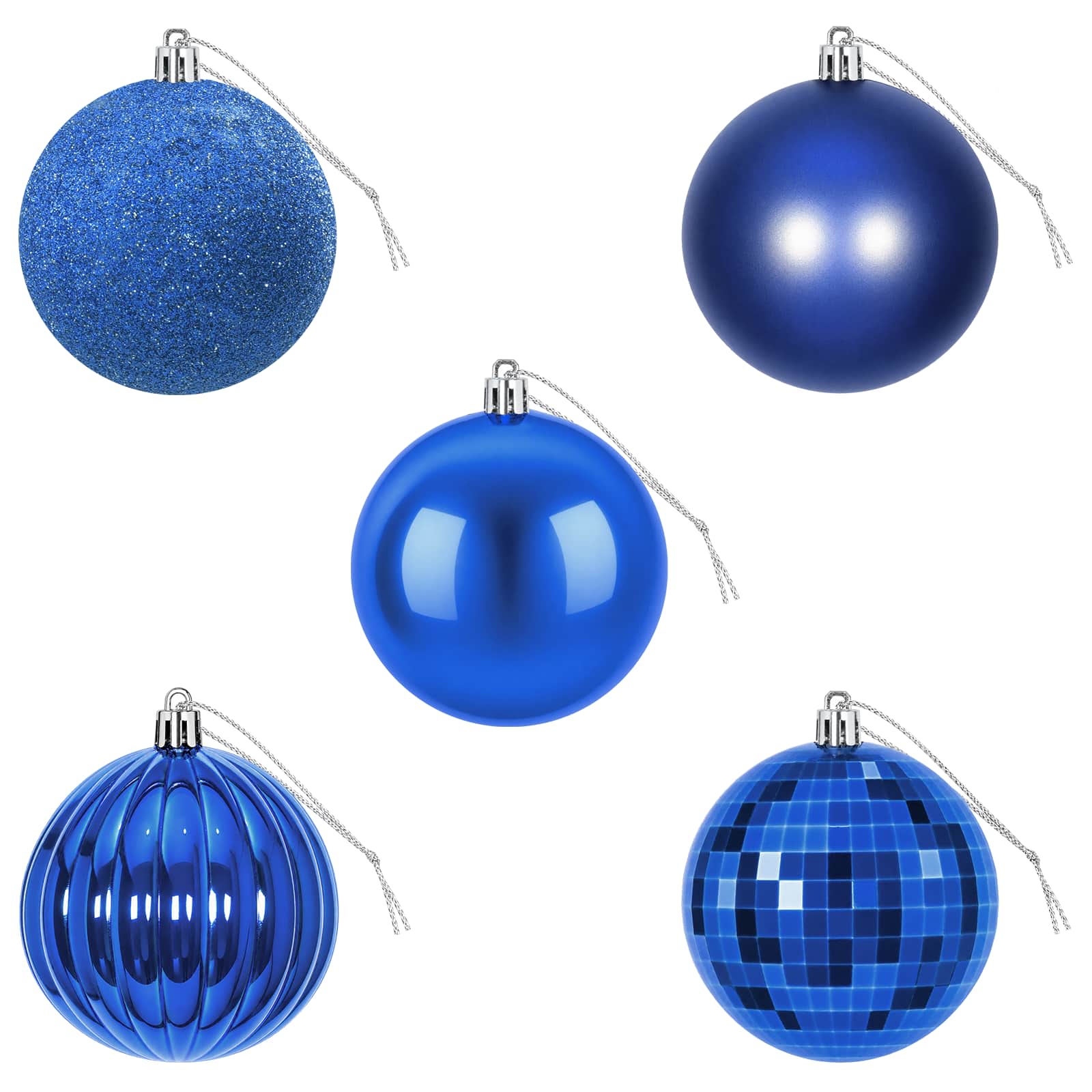 vidaXL Kerstballen set 50 st Blauw Dia. 8 cm Polystyreen, foto 4