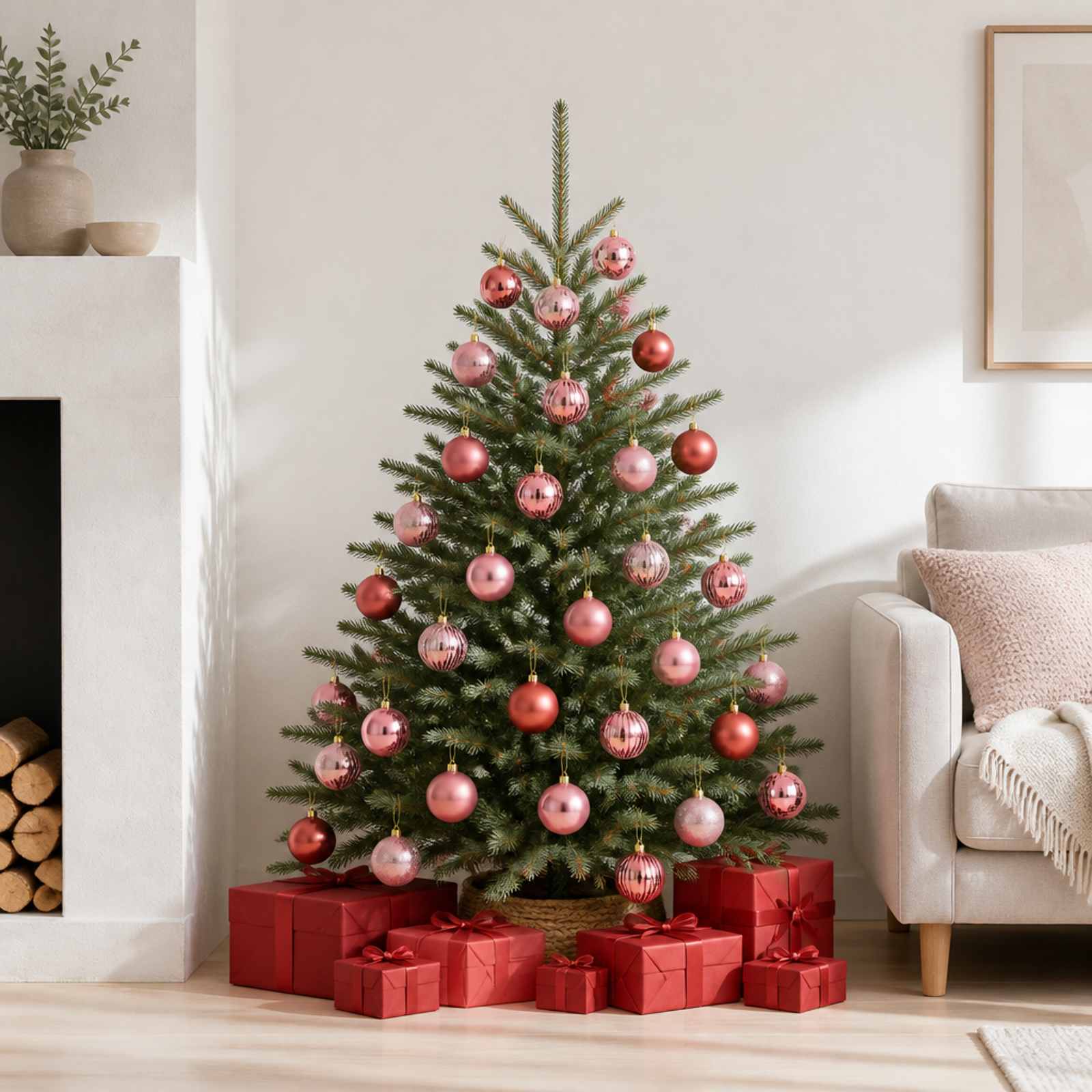 vidaXL Julekuglesæt 50 stk. Lyserød og rosa 8 cm Polystyren