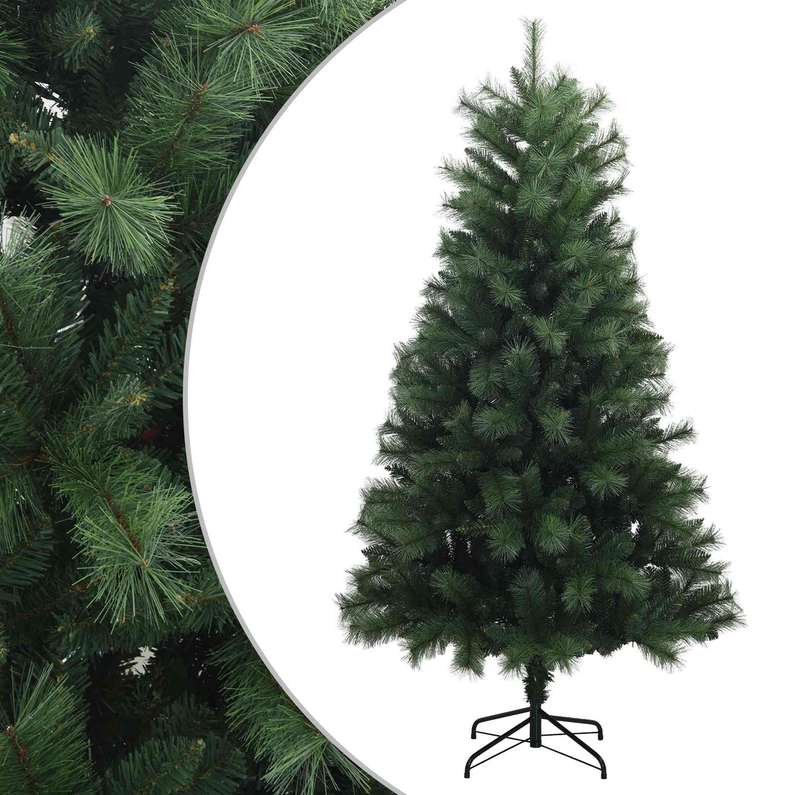 vidaXL Umelý Sklápací Vianočný Stromček 210 cm PVC a kov Zelená