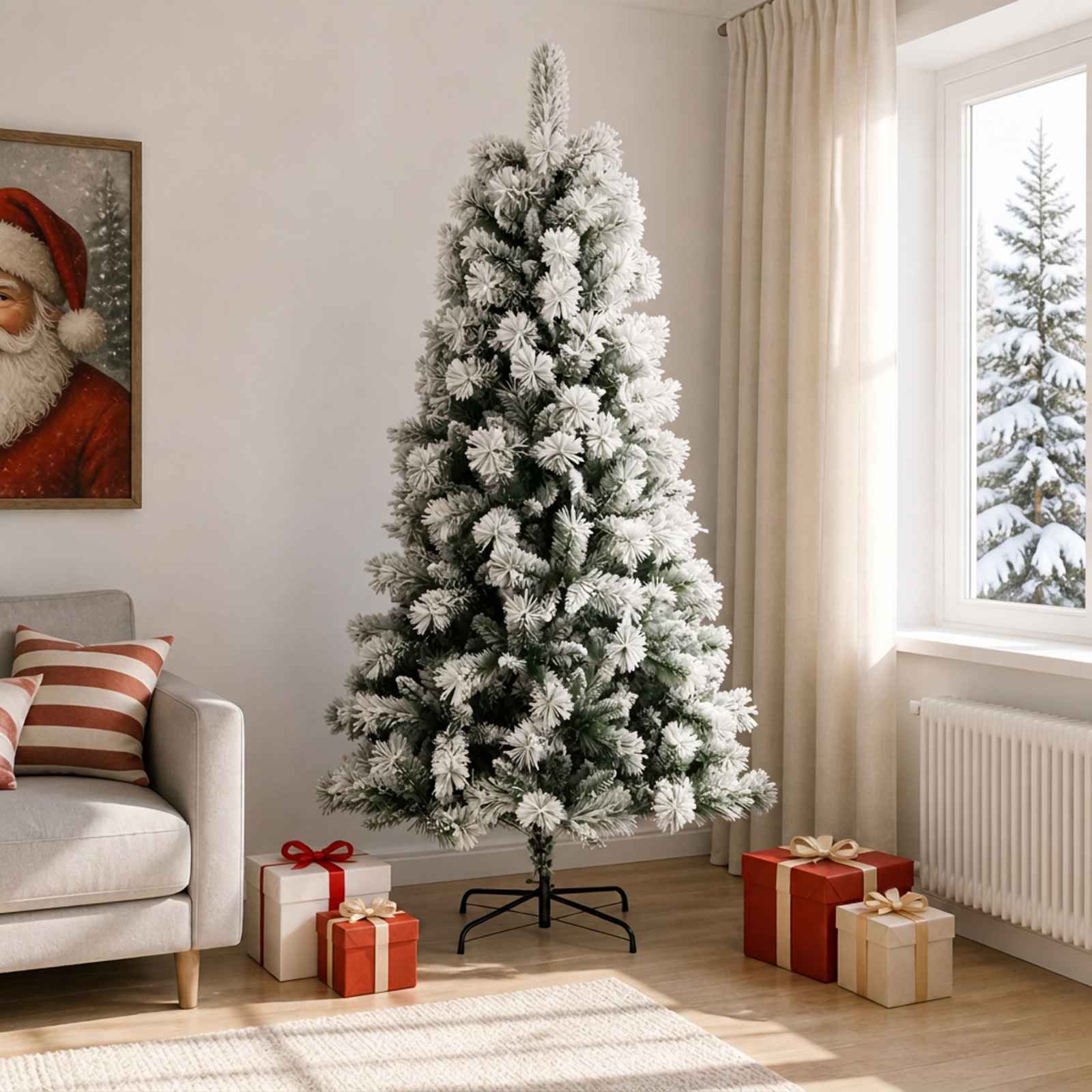 vidaXL Künstlicher klappbarer Weihnachtsbaum 240 cm PVC und Metall