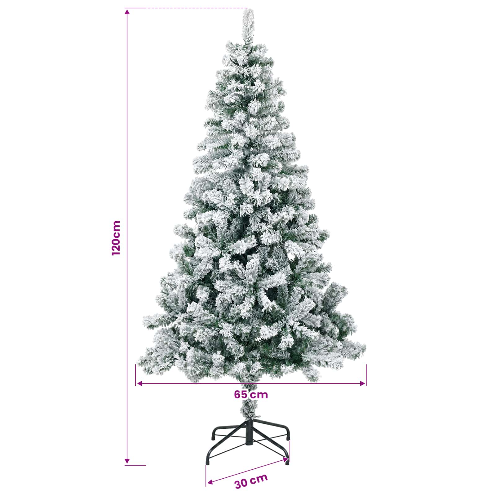 Umestno božično drevo 120 cm PVC in jeklo Zelena in Bela