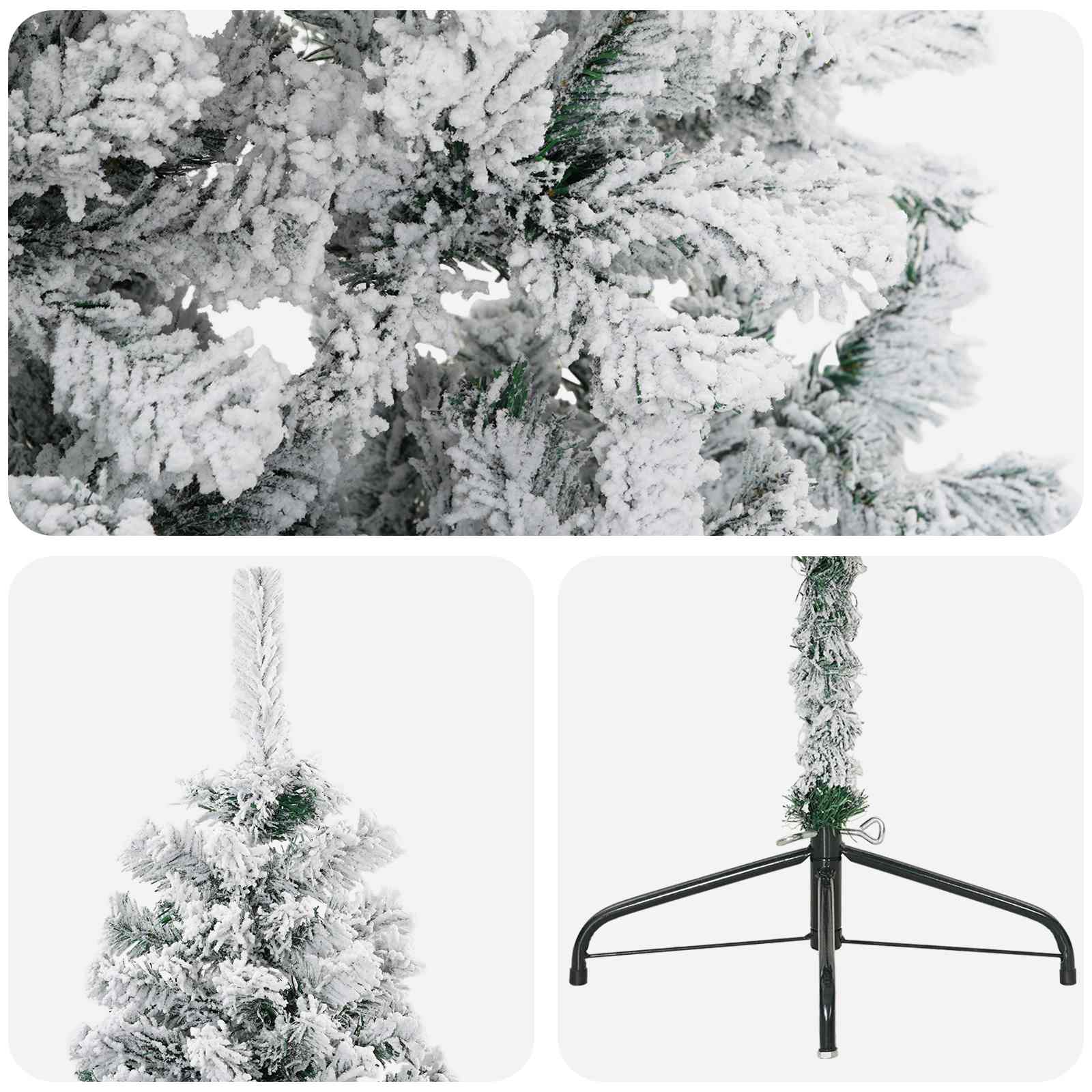Umestno božično drevo 210 cm PVC in jeklo Zelena in Bela