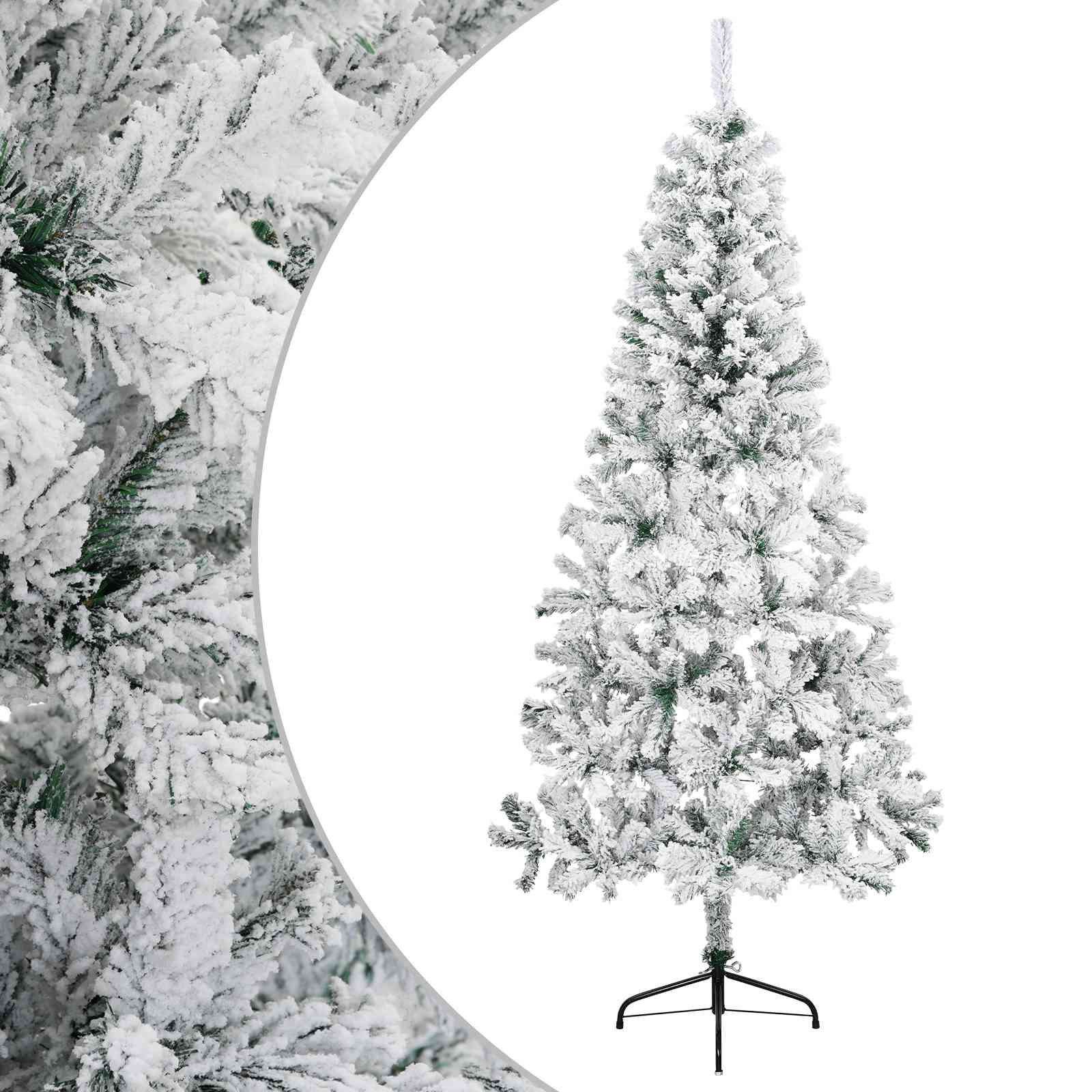 Umestno božično drevo 210 cm PVC in jeklo Zelena in Bela
