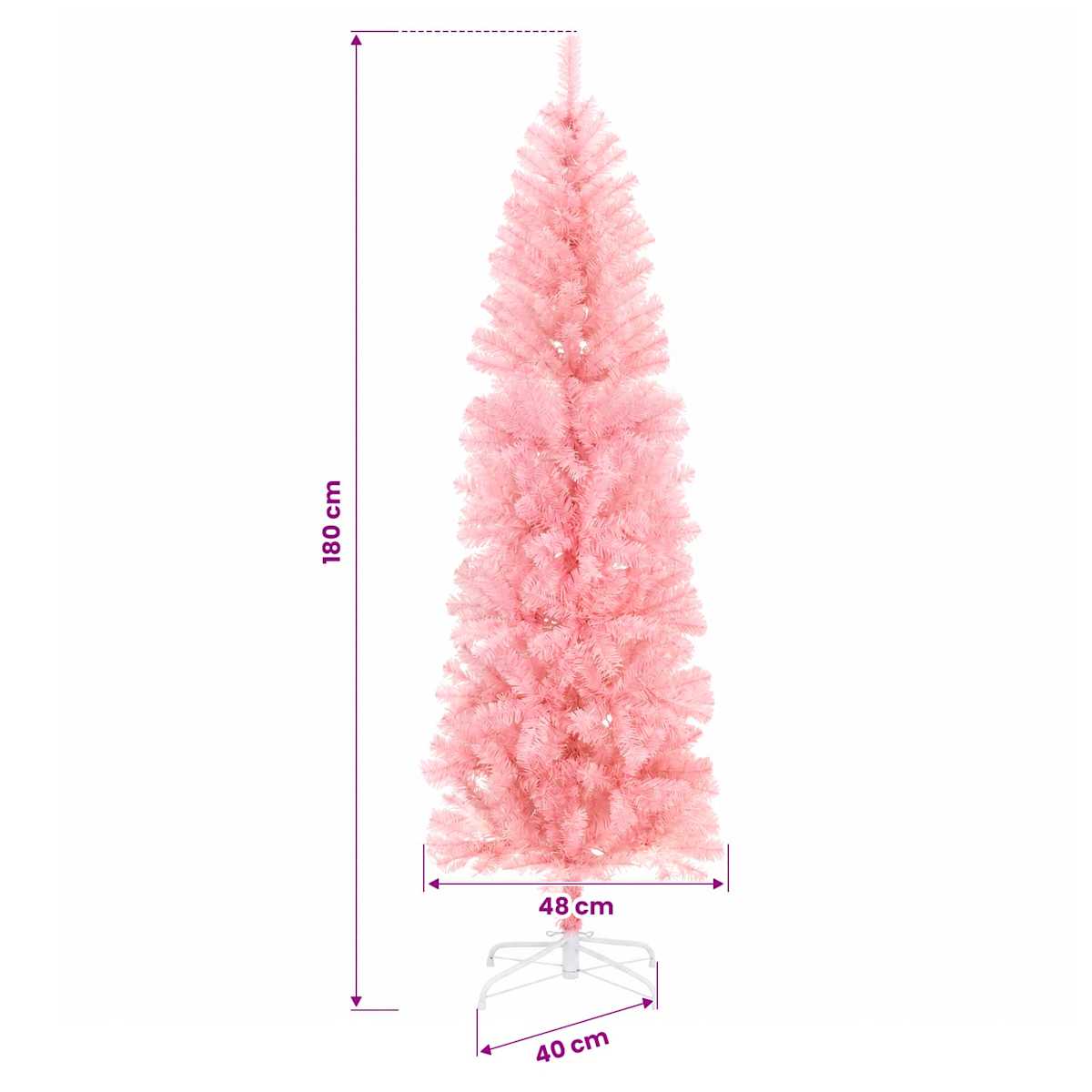 Kunstigt slankt juletræ PVC og Stål - Billede 7