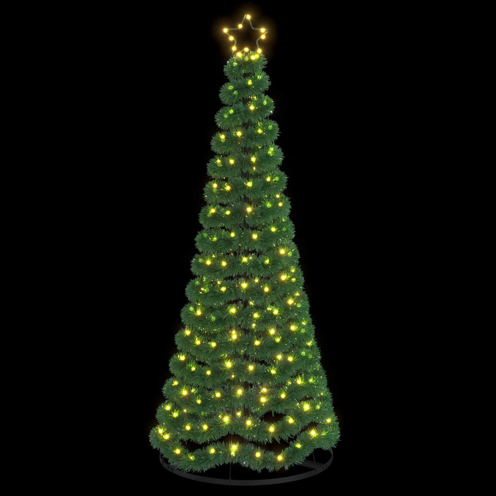 LED božična jelka iz bleščečih trakov s podstavkom EKENAS