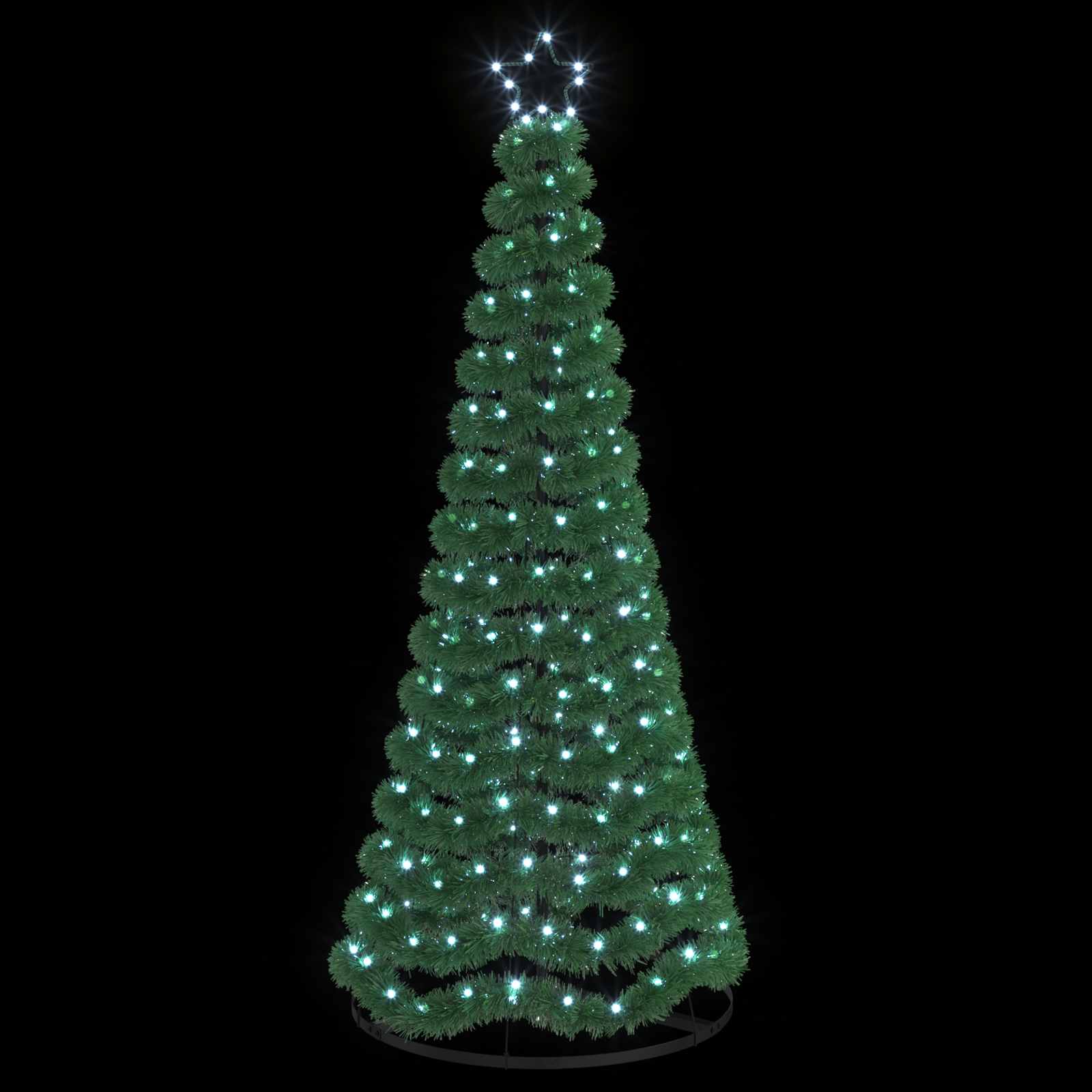 LED božična jelka iz bleščečih trakov s podstavkom EKENAS
