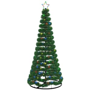 vidaXL LED-tulede ja alusega karrast j&otilde;ulupuu EKENAS 180 cm 220 LED-i