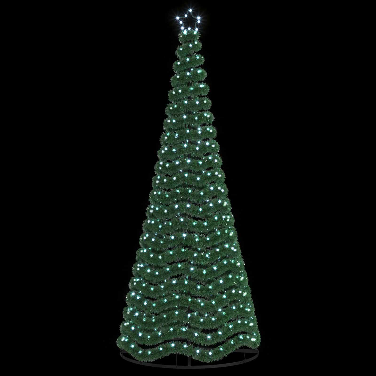 LED božična jelka iz bleščečih trakov s podstavkom EKENAS