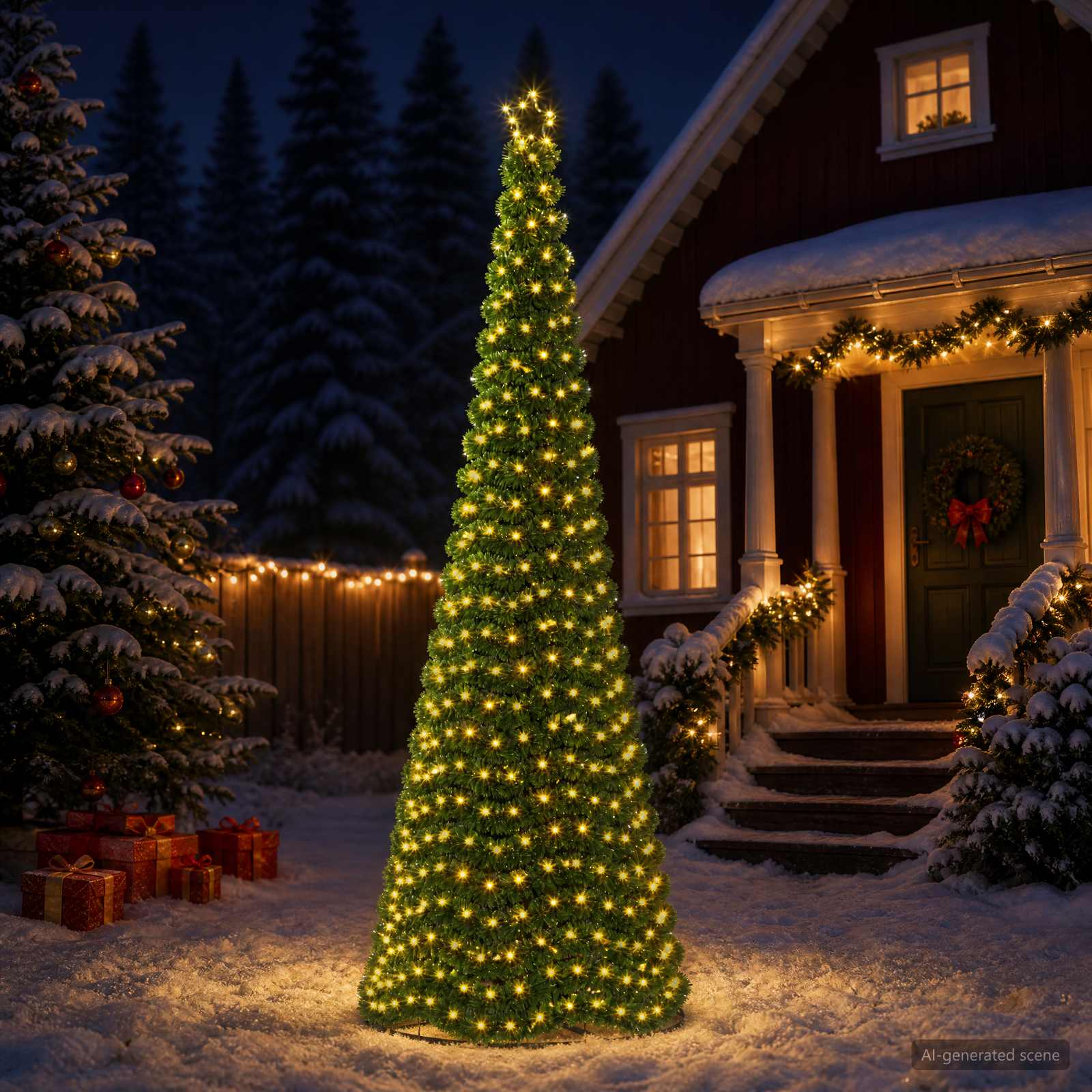 LED Tinsel Christmas Tree with Base EKENAS 475 LEDs — photo 1 of 5
