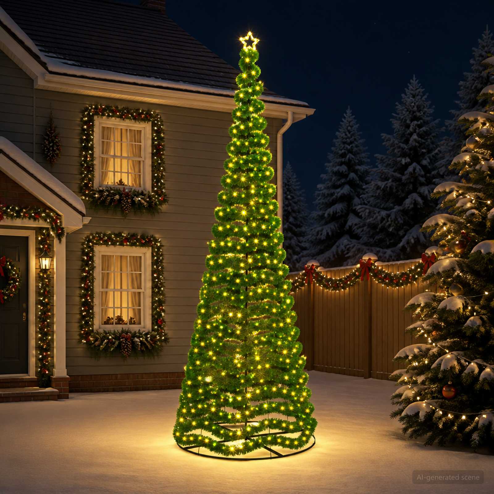 vidaXL LED-glitterjuletre med fot EKENAS 400 cm 588 LED-lys Varmhvit