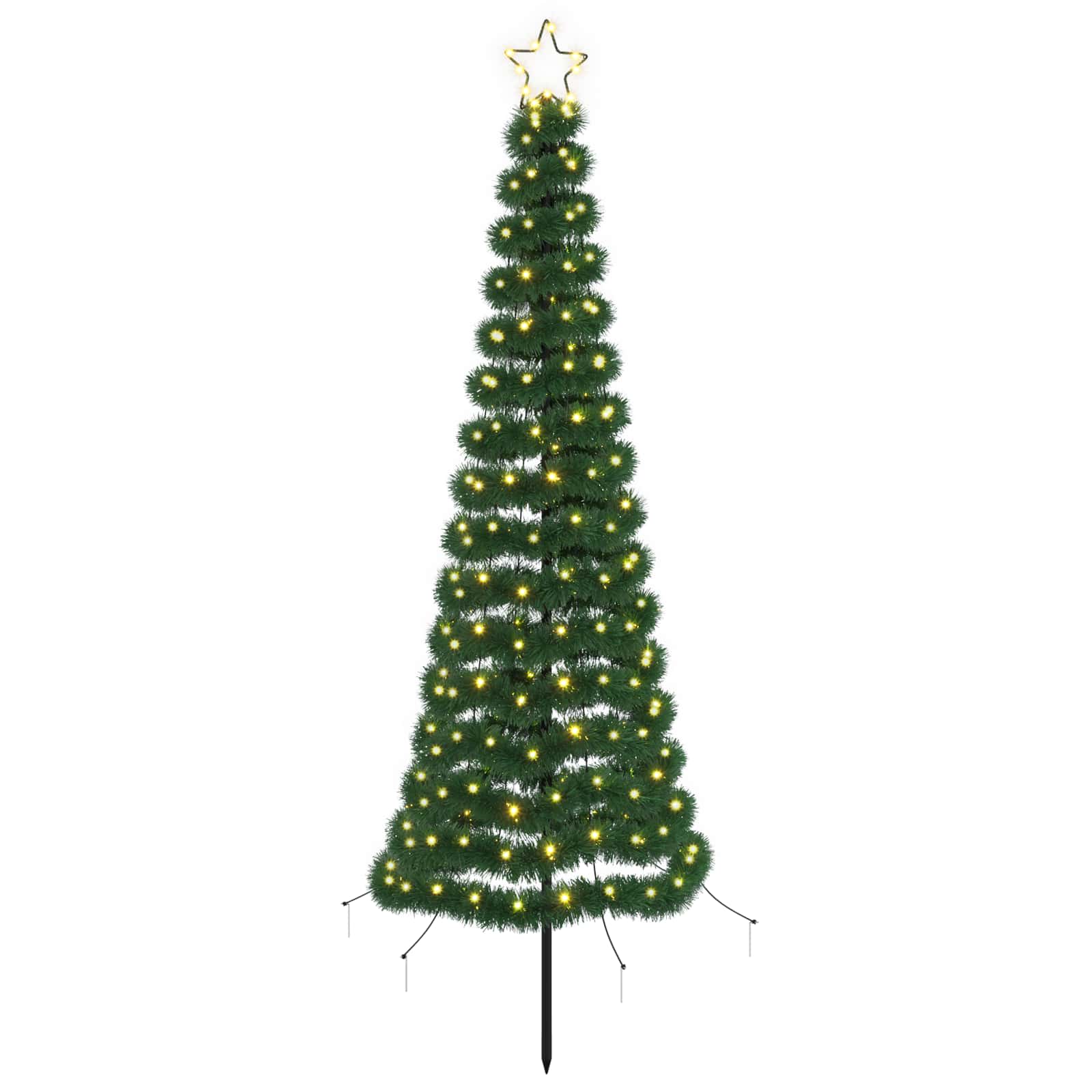 LED novoletna jelka iz tinsel traku s klinom EKENAS 180 cm