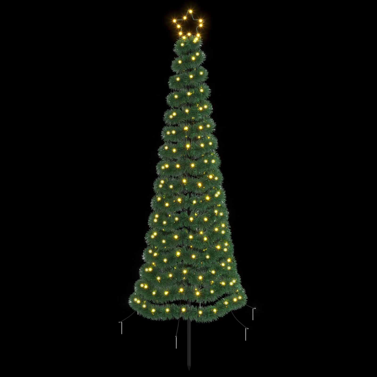 LED novoletna jelka iz tinsel traku s klinom EKENAS 180 cm