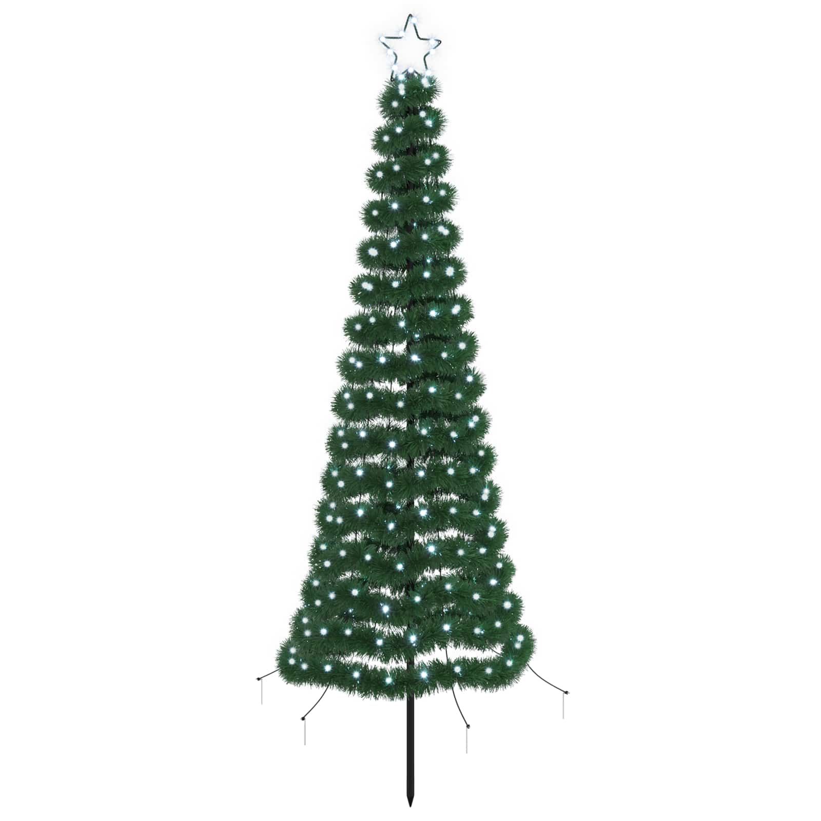 LED novoletna jelka iz tinsel traku s klinom EKENAS 180 cm